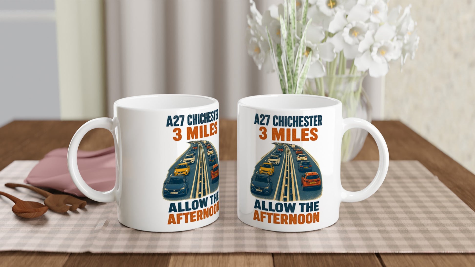 A27 Chichester – 3 Miles, Allow the Afternoon Mug — product view 4