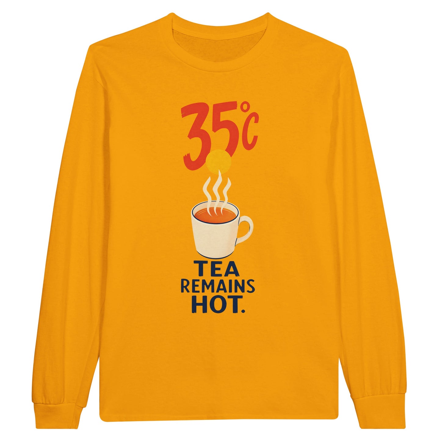 35°C — Tea Remains Hot Long-Sleeve T-shirt — product view 4