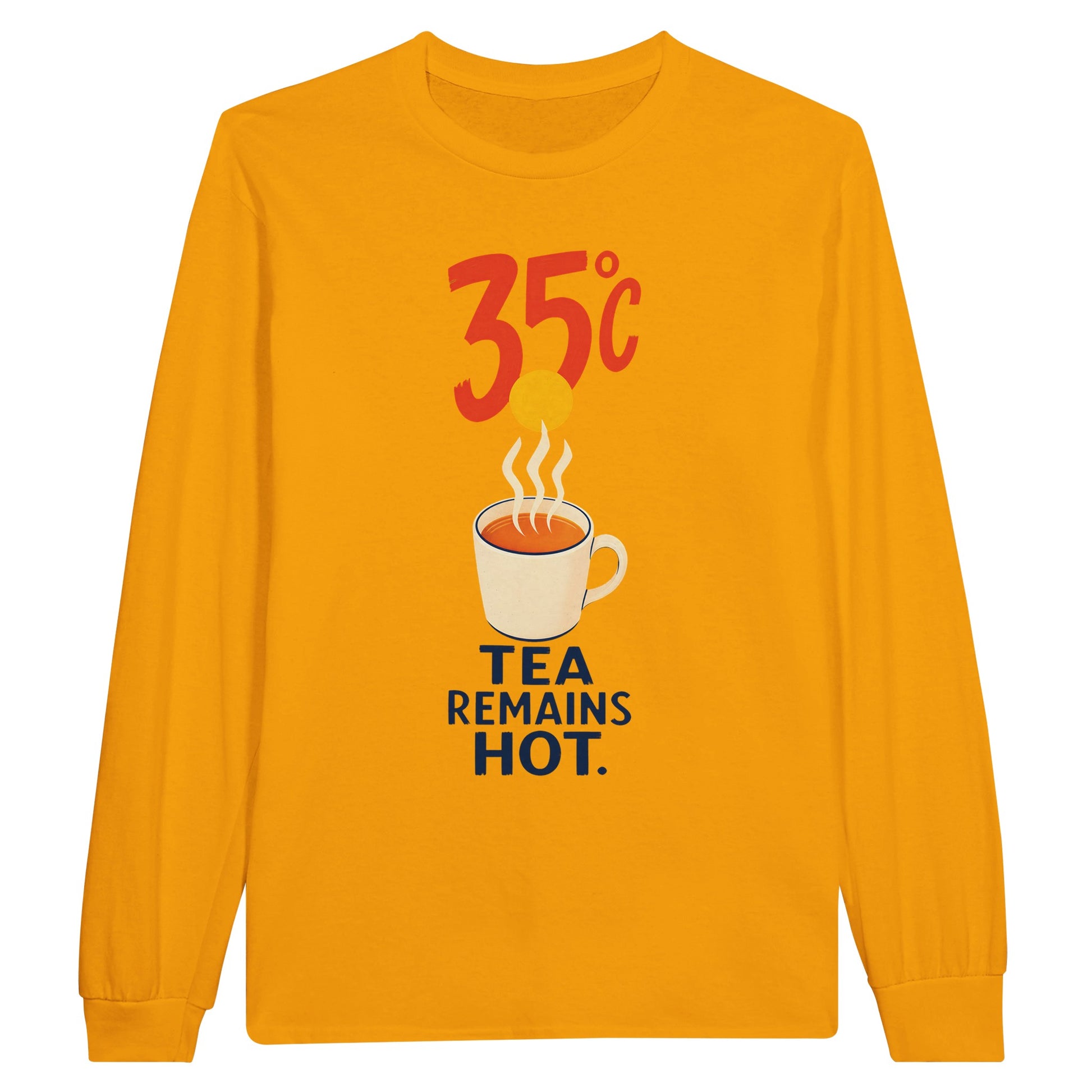 35°C — Tea Remains Hot Long-Sleeve T-shirt — product view 4