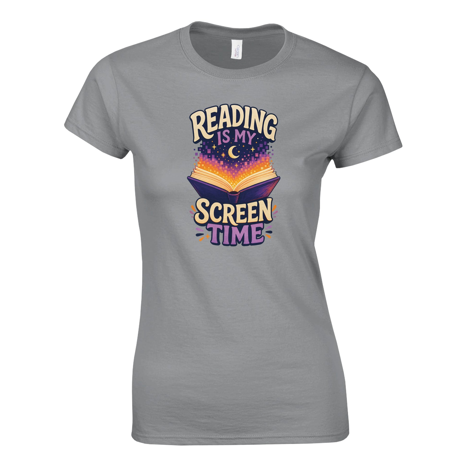 Reading Is My Screen Time Book Graphic Women's T-shirt — product view 10