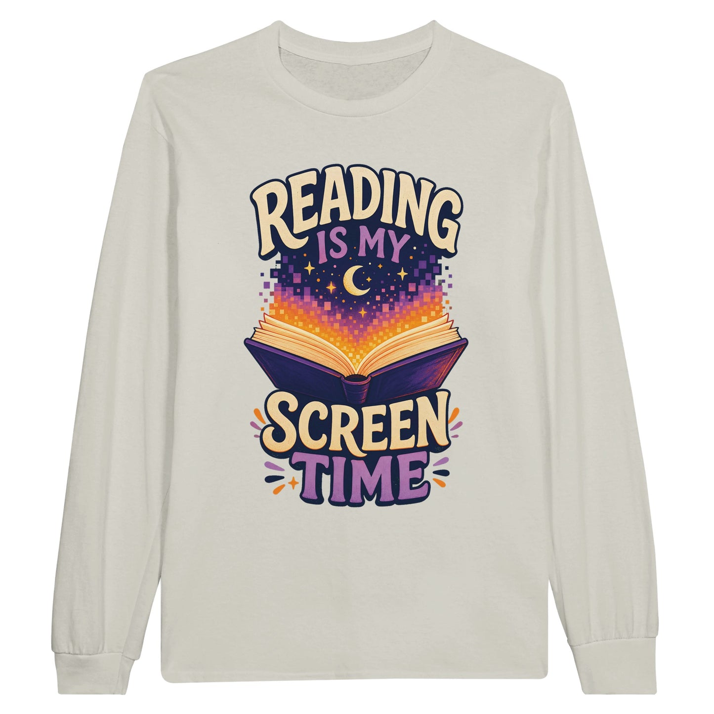 Reading Is My Screen Time Book Graphic Long-Sleeve T-shirt — product view 14
