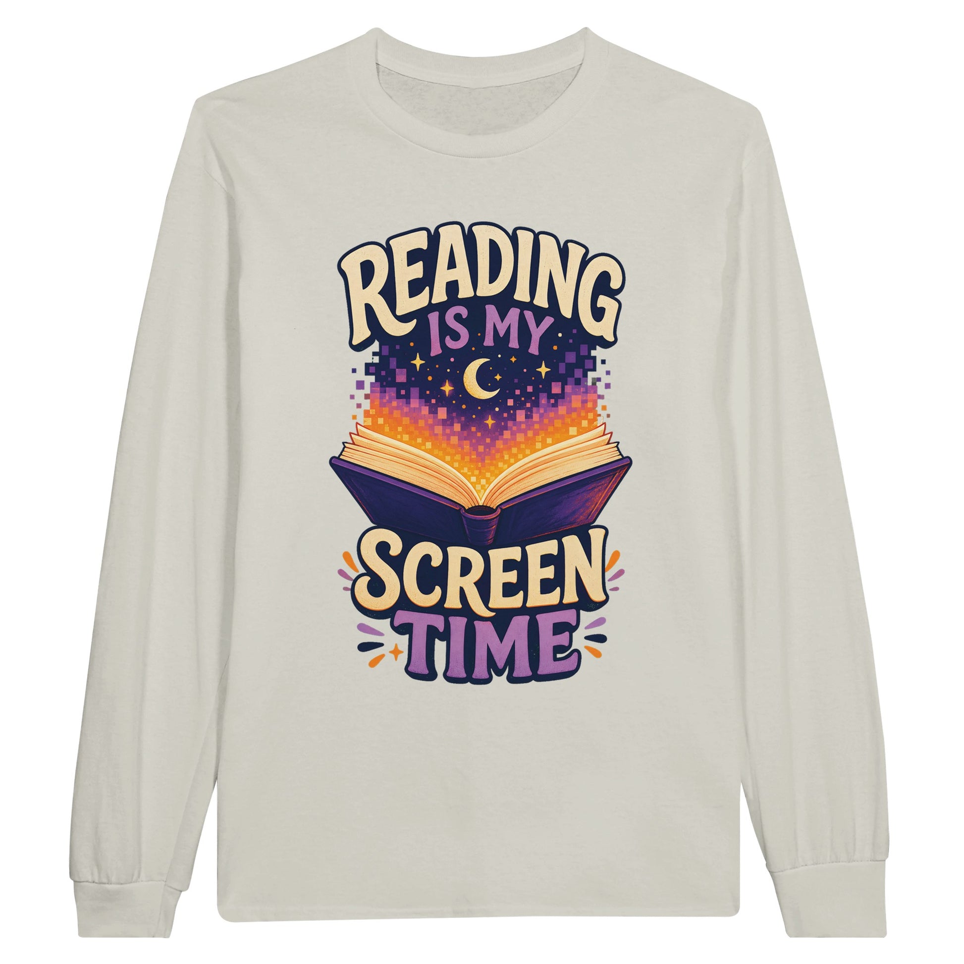 Reading Is My Screen Time Book Graphic Long-Sleeve T-shirt — product view 14