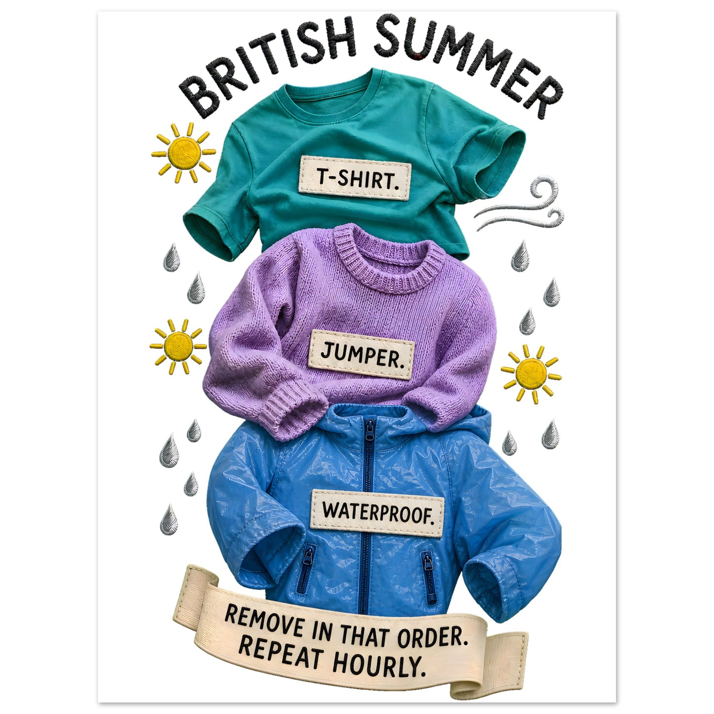 British Summer: Repeat Layers Hourly Aluminium Print — product view 1