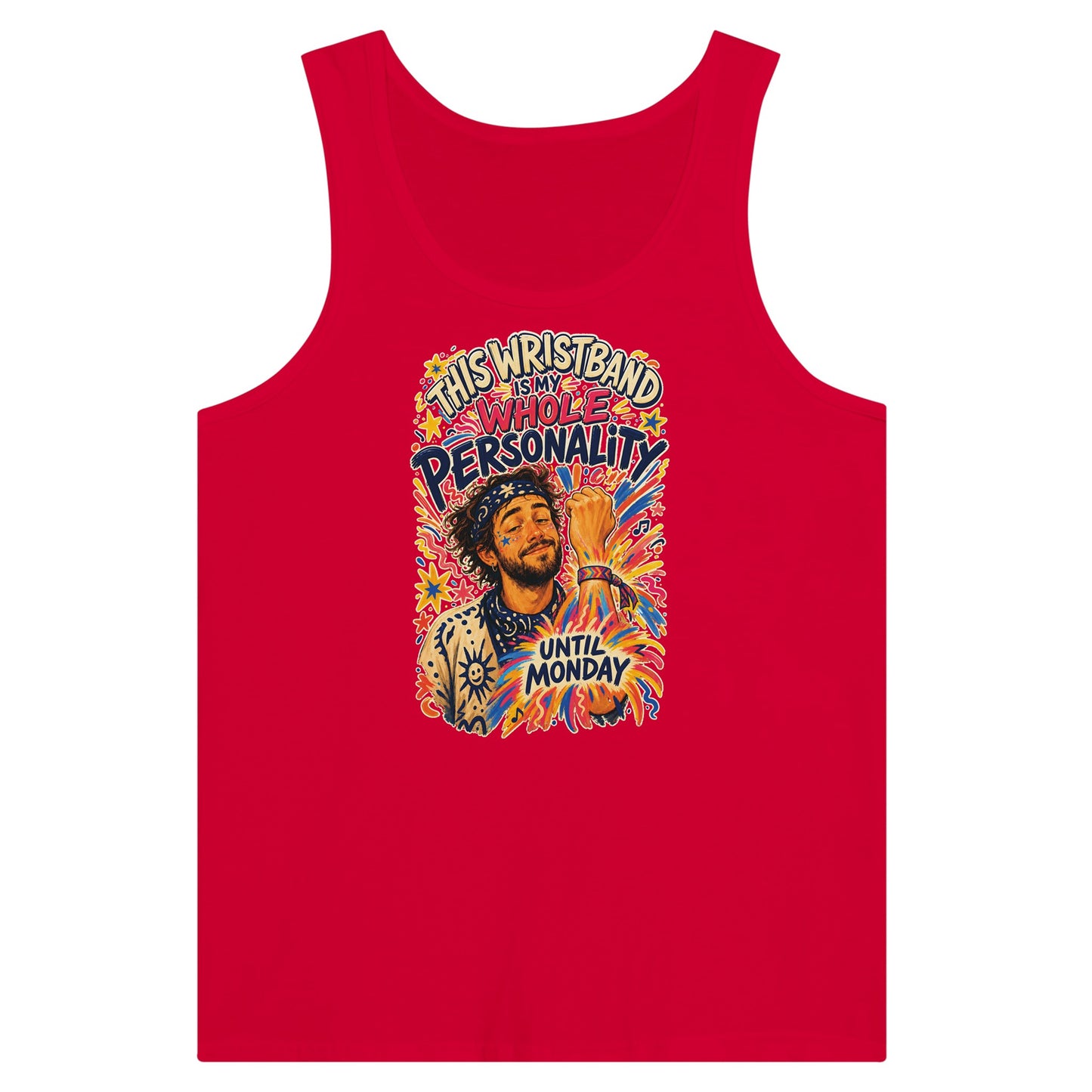 This Wristband Is My Whole Personality Until Monday Premium Unisex Tank Top — product view 12
