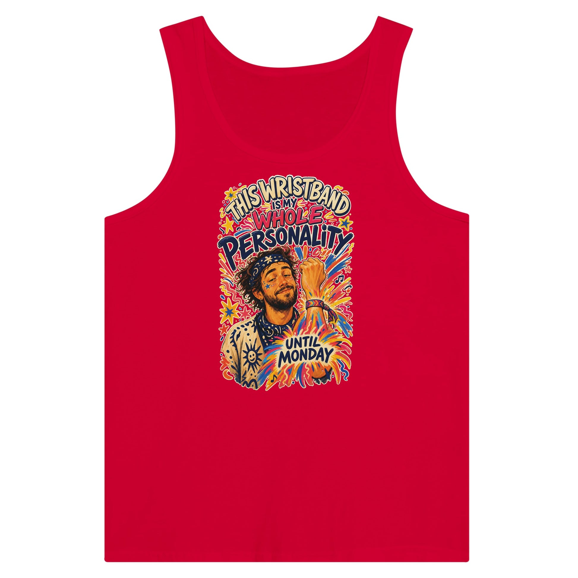 This Wristband Is My Whole Personality Until Monday Premium Unisex Tank Top — product view 12