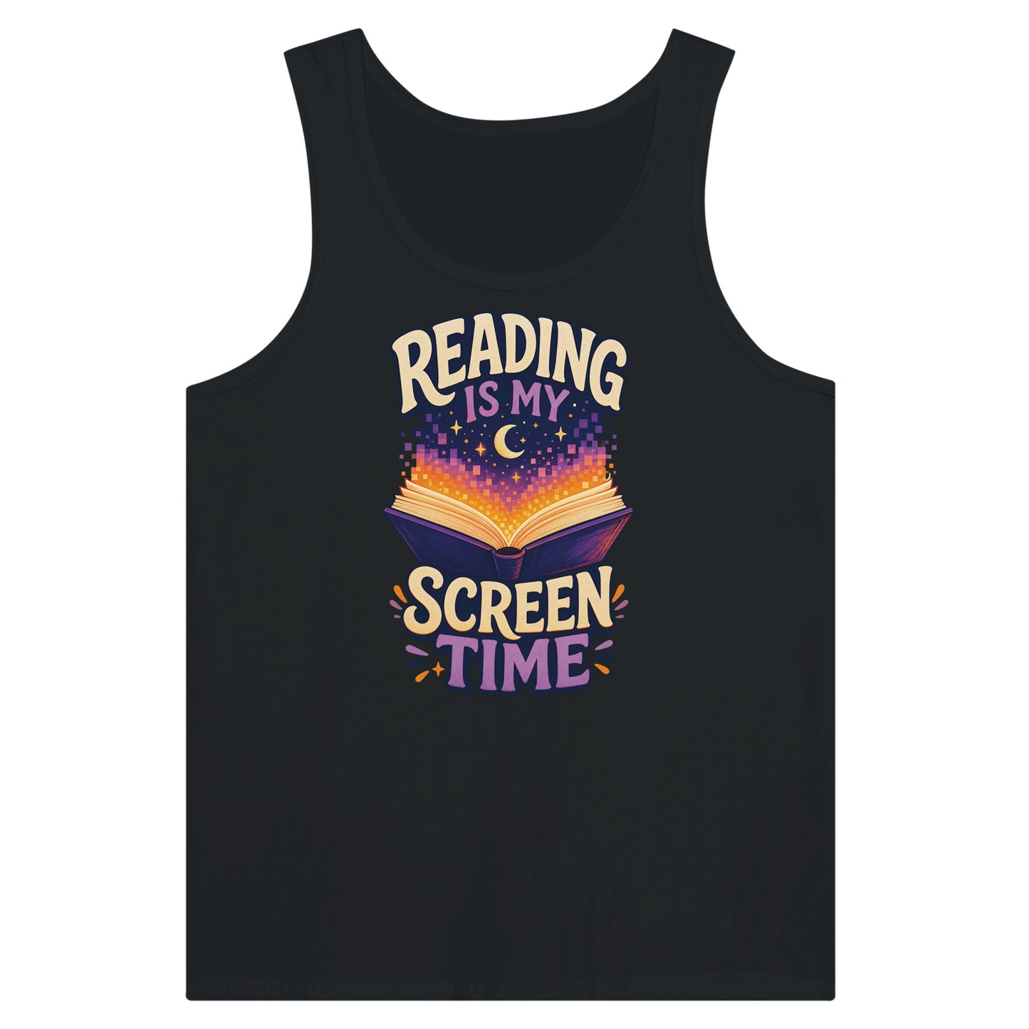 Reading Is My Screen Time Book Graphic Premium Unisex Tank Top — product view 8