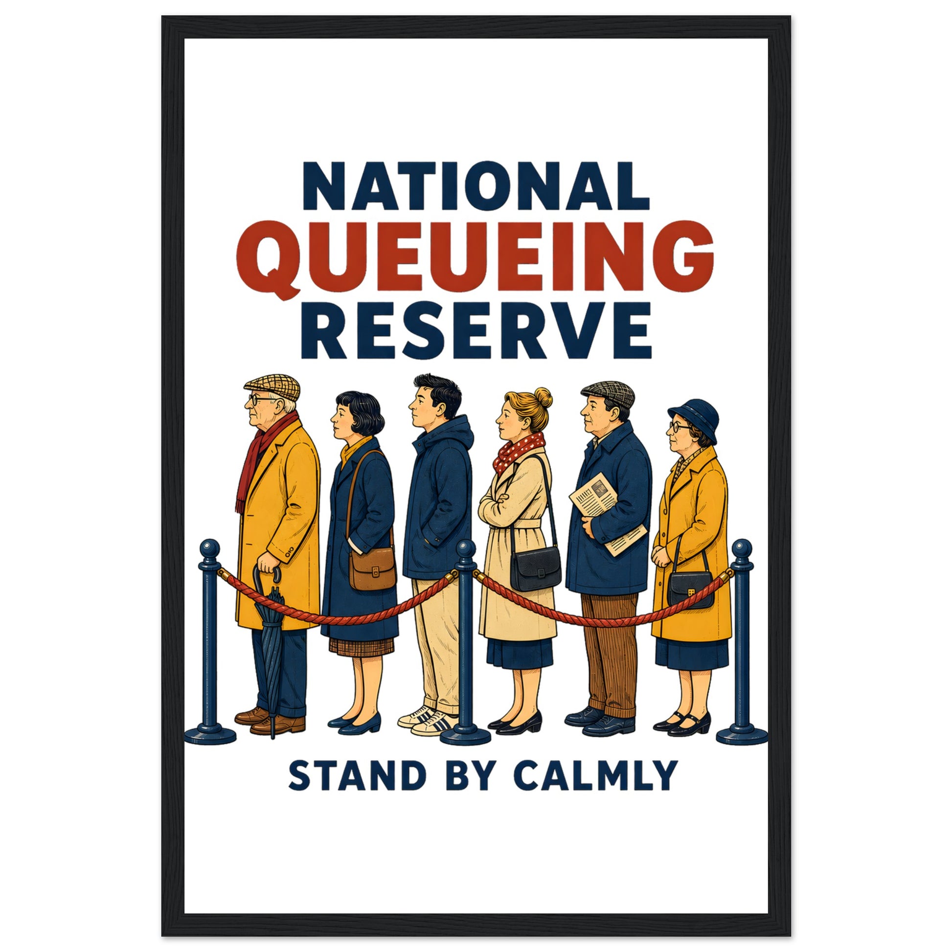 National Queueing Reserve – British Queue Graphic Framed Wall Art — product view 6
