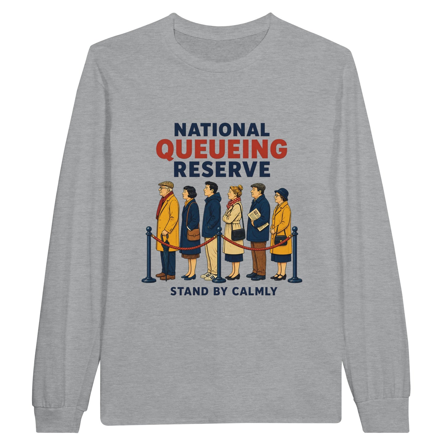 National Queueing Reserve – British Queue Graphic Long-Sleeve T-shirt — product view 10