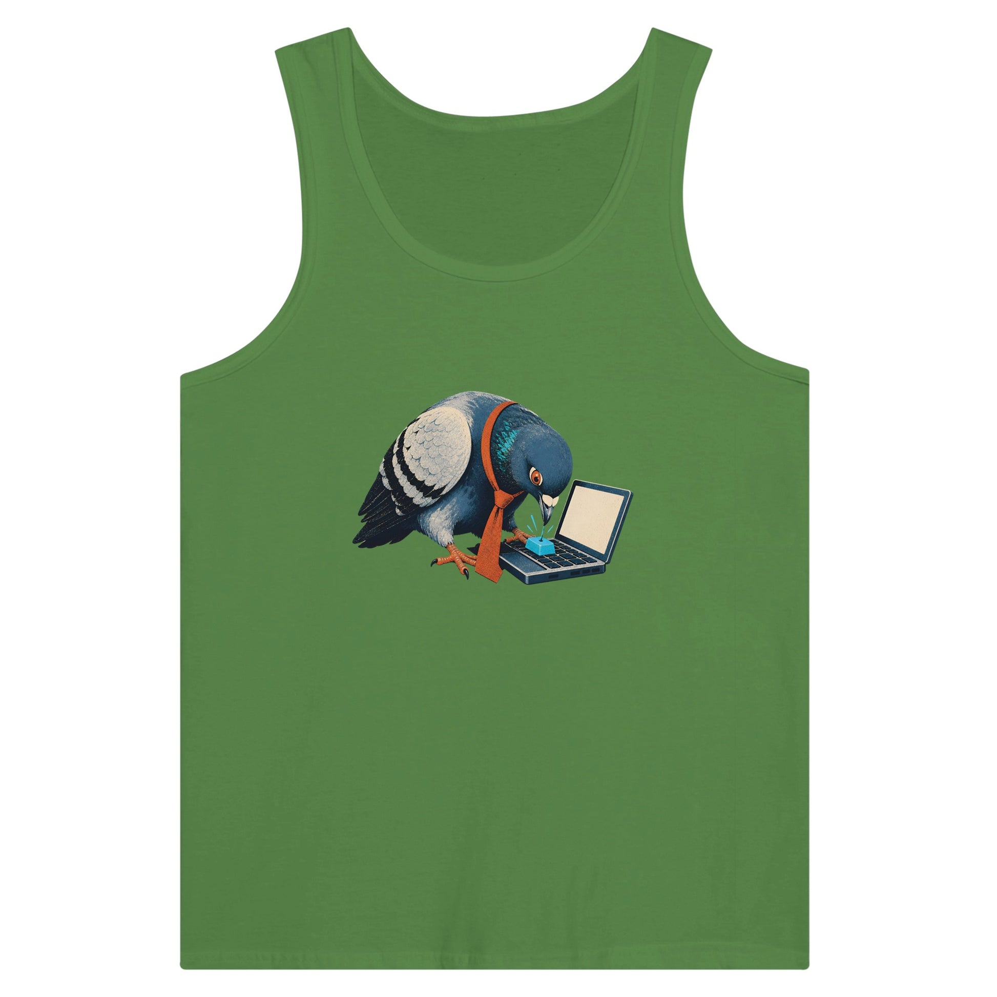 Pigeon Hits Send Premium Unisex Tank Top — product view 13