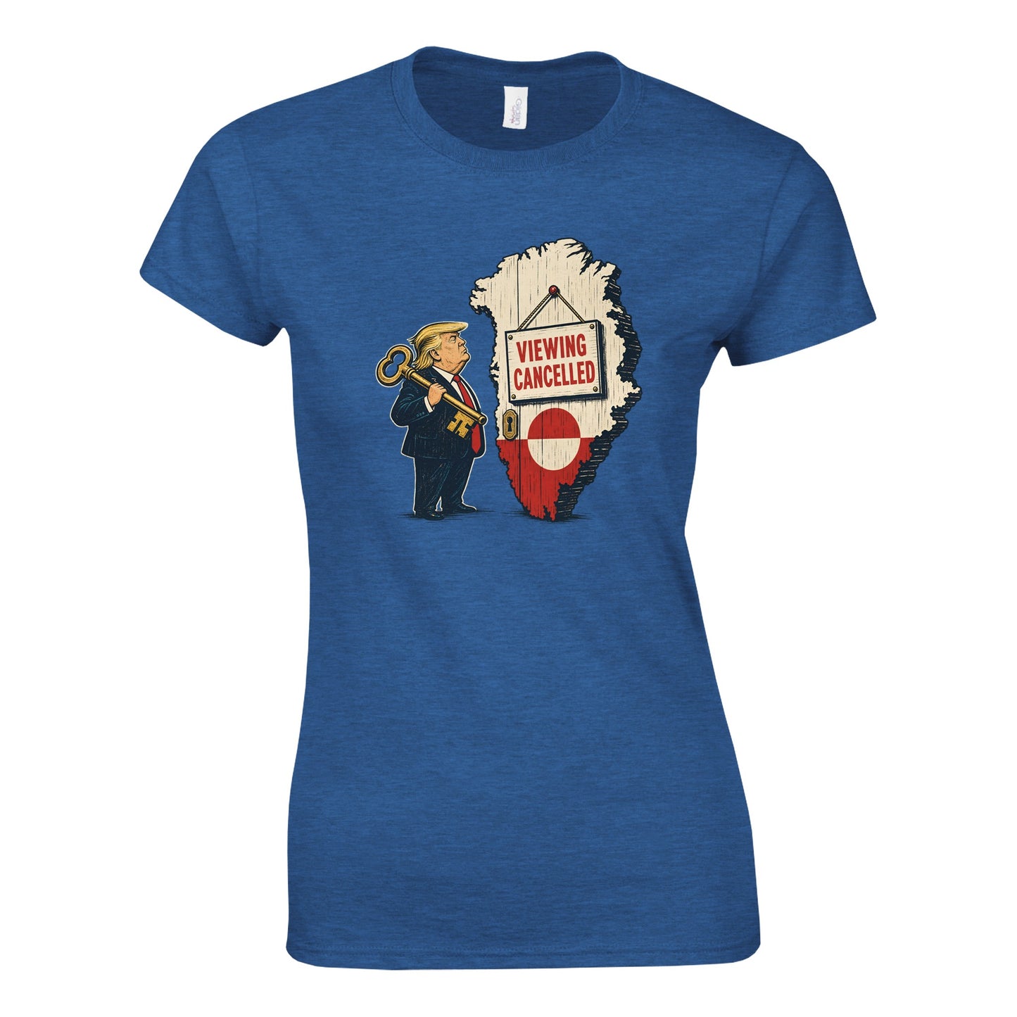 Viewing Cancelled — Greenland Political Satire Women's T-shirt — product view 3