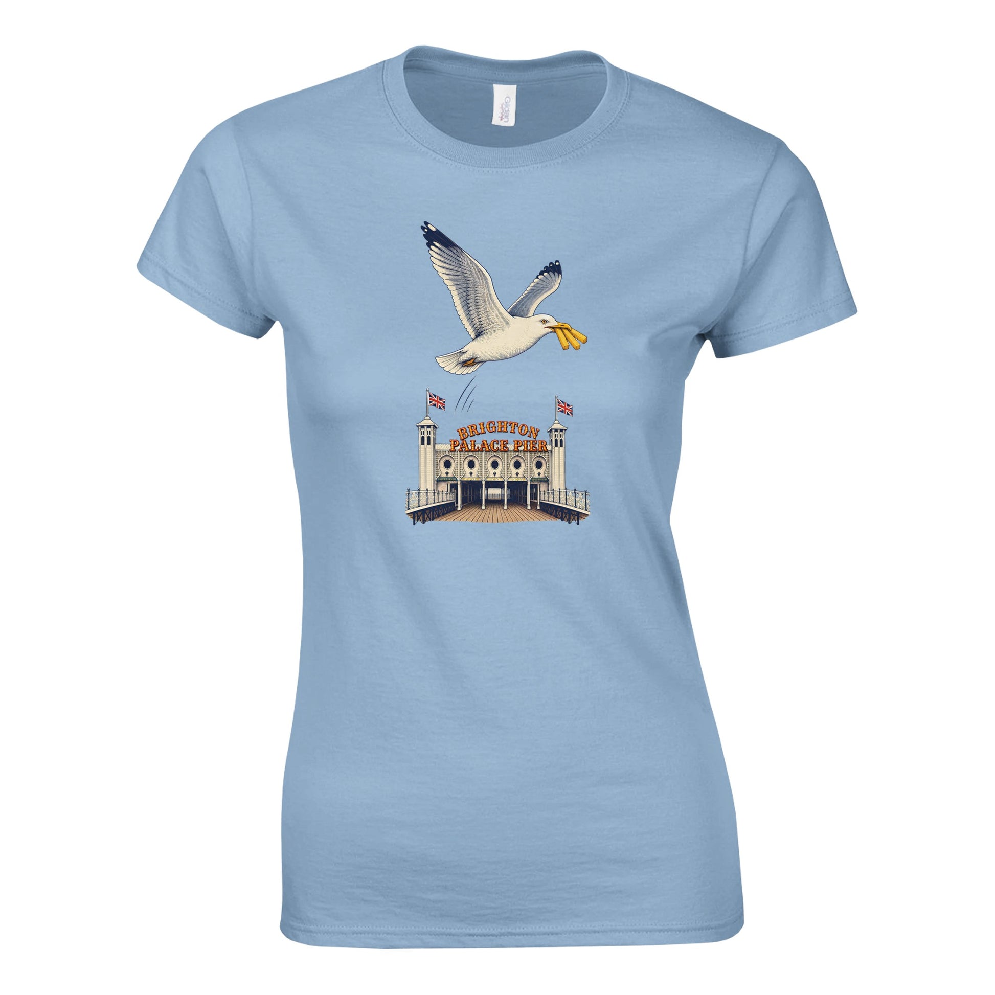 Brighton Palace Pier Chip Heist Women's T-shirt — product view 3