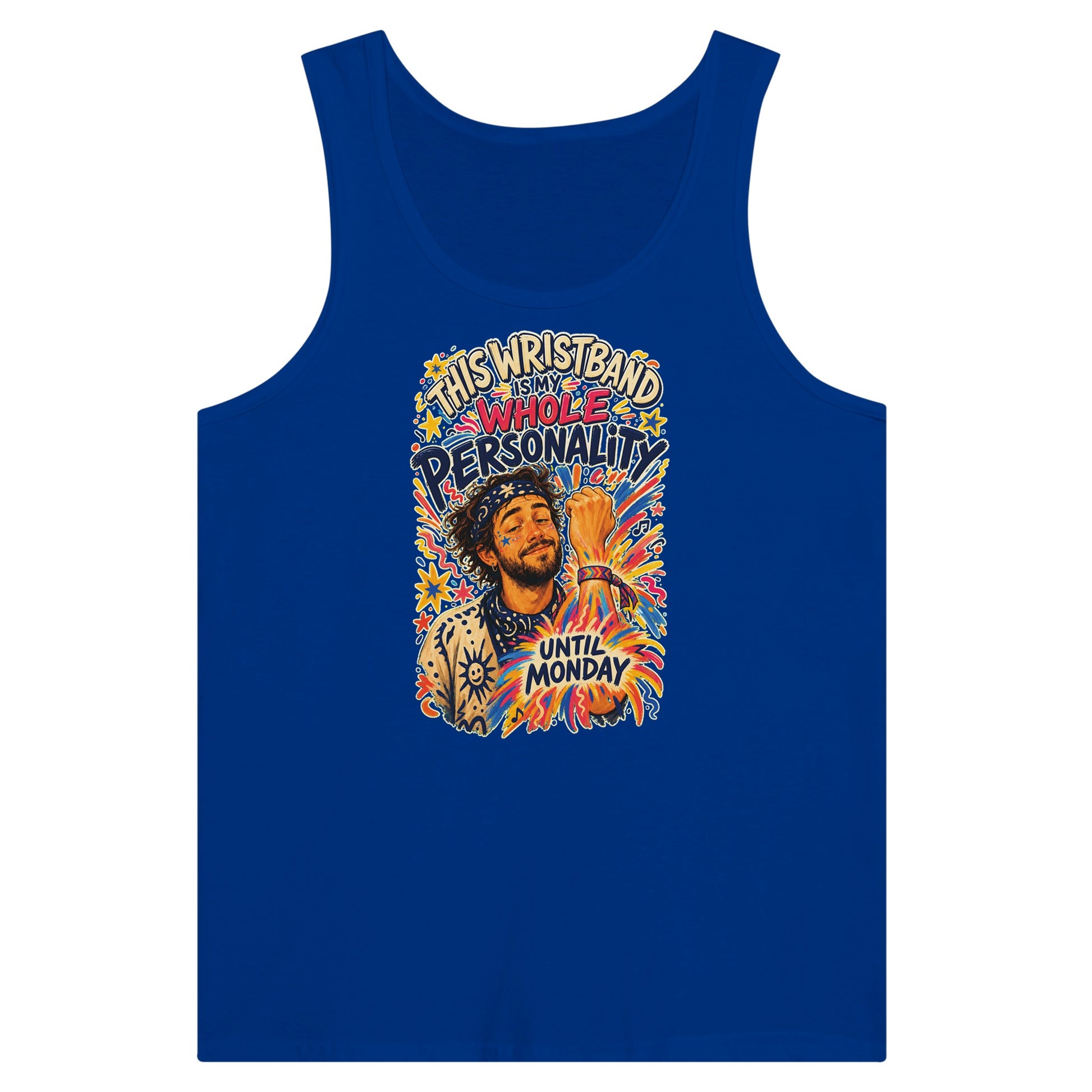 This Wristband Is My Whole Personality Until Monday Premium Unisex Tank Top — product view 3