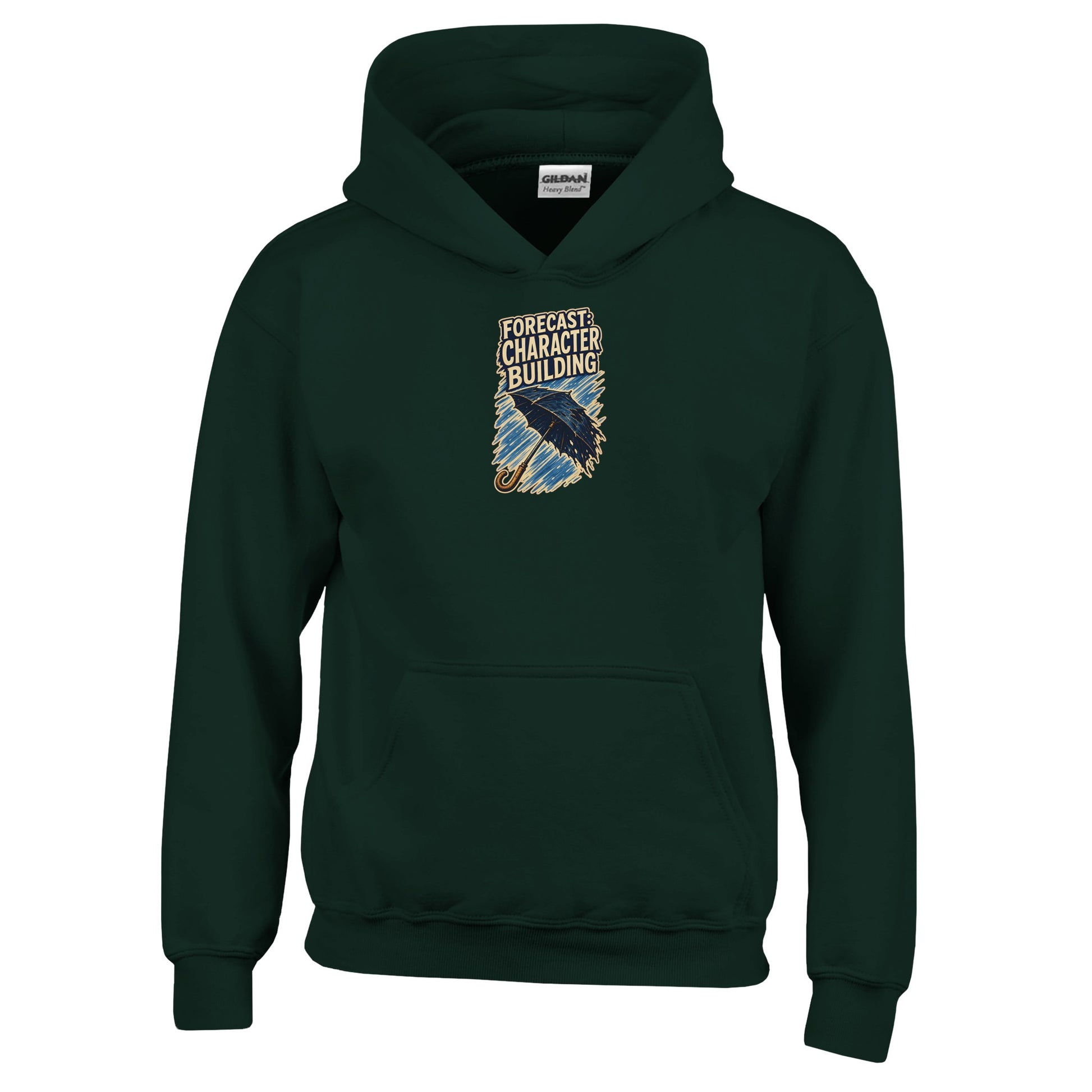 Forecast: Character Building – British Weather Kids' Hoodie — product view 12