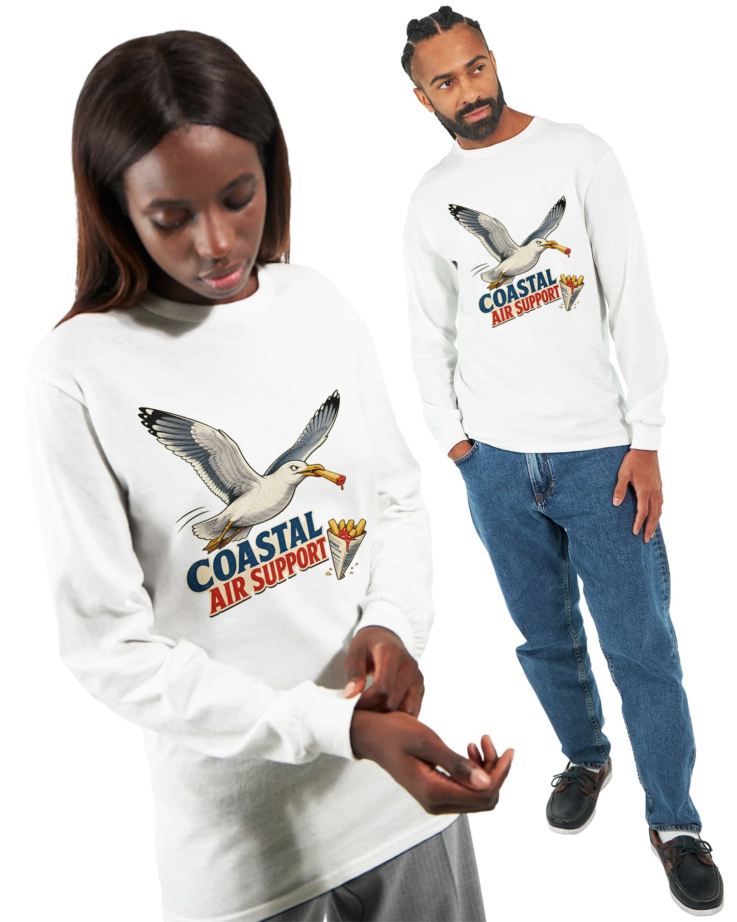 Coastal Air Support Seagull Graphic Long-Sleeve T-shirt — product view 15