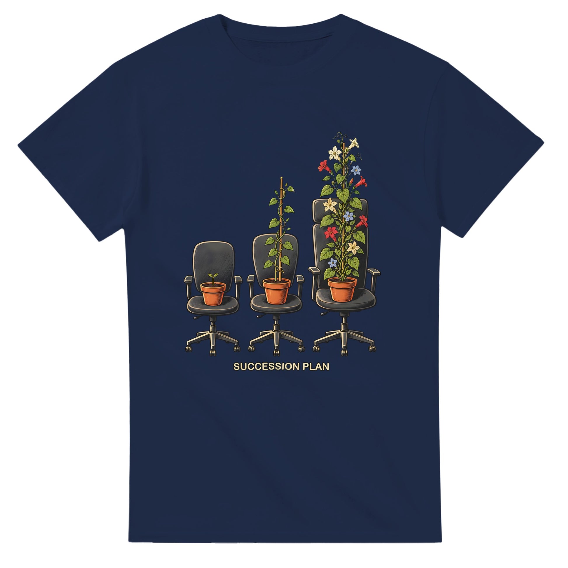 Succession Plan Office Chair Garden Graphic T-shirt — product view 5