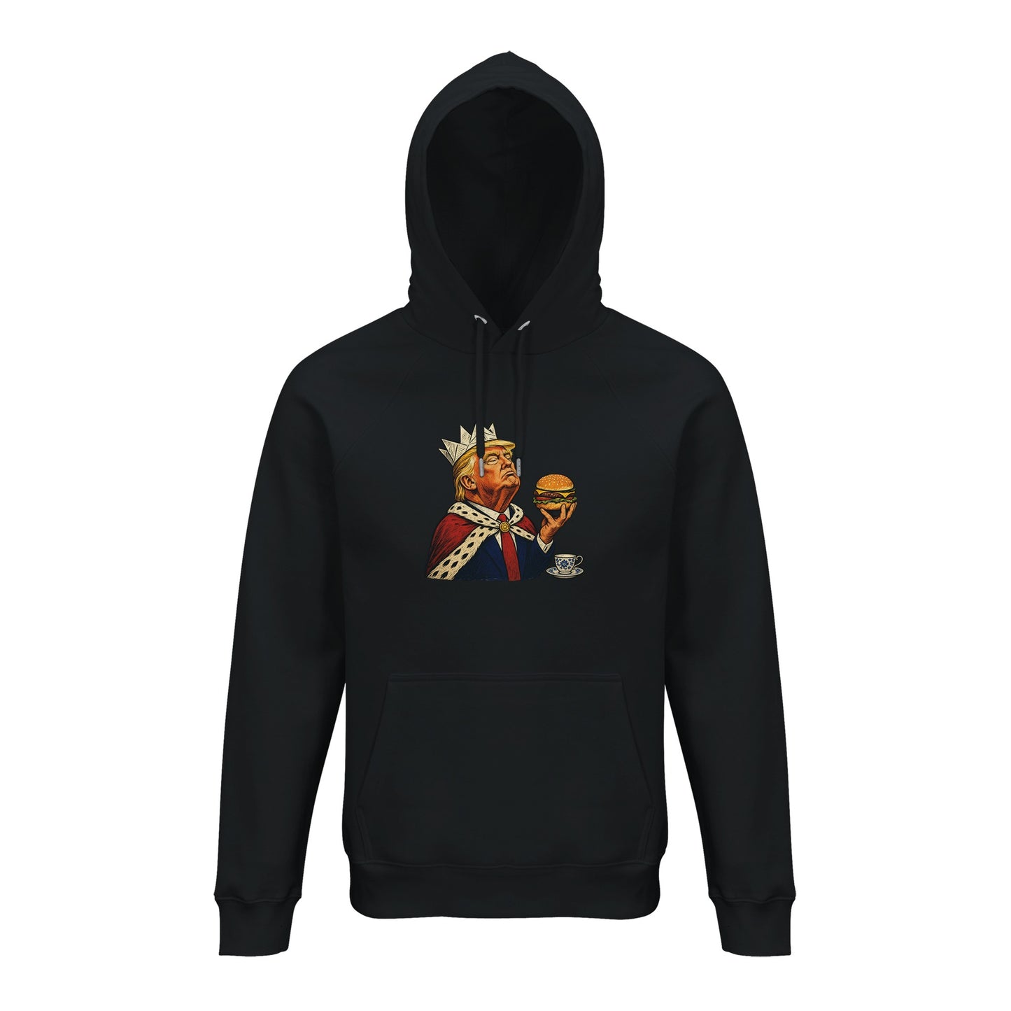 The Very Temporary Monarch — Trump Satire Hoodie — product view 2