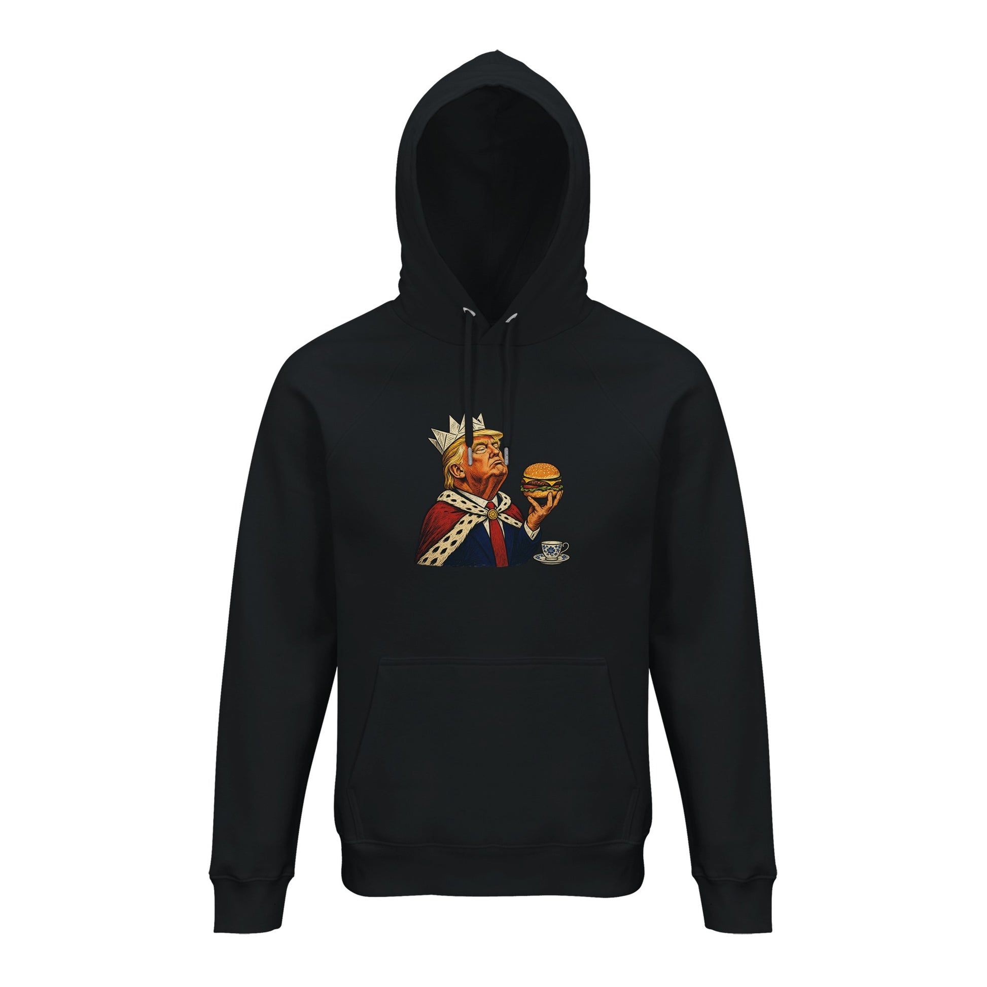 The Very Temporary Monarch — Trump Satire Hoodie — product view 2