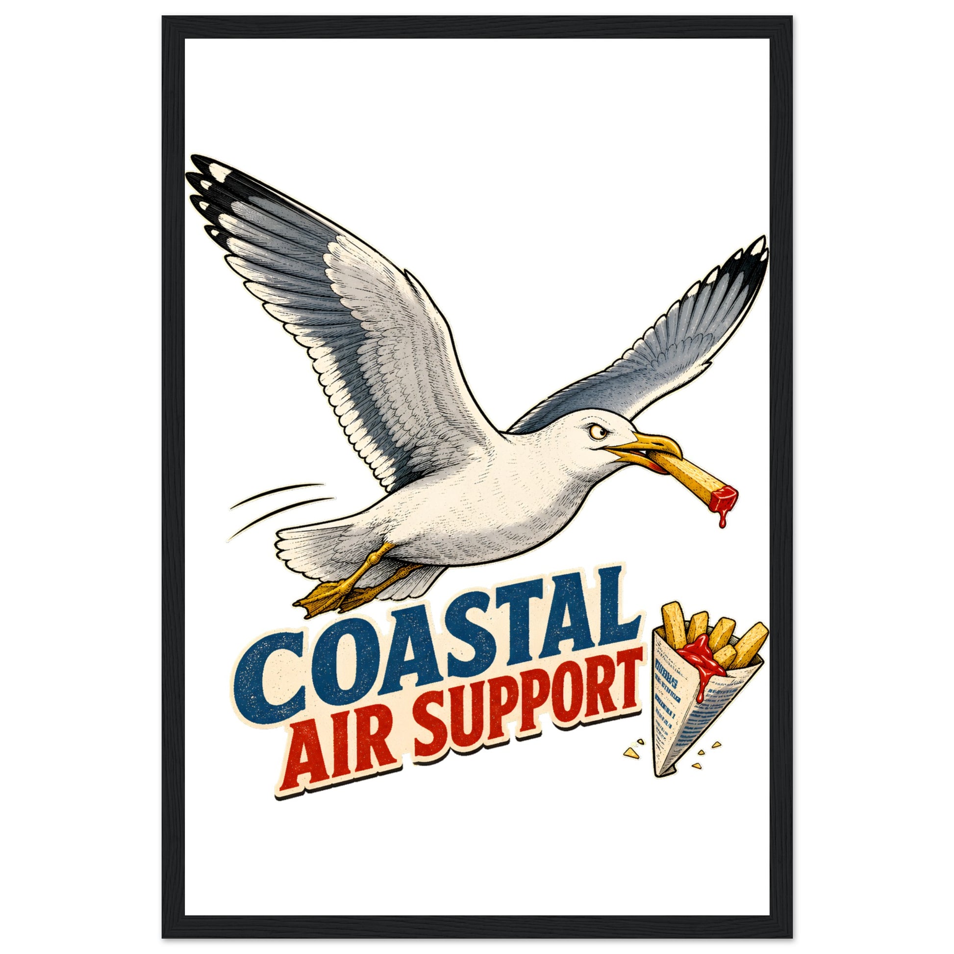Coastal Air Support Seagull Graphic Framed Wall Art — product view 6