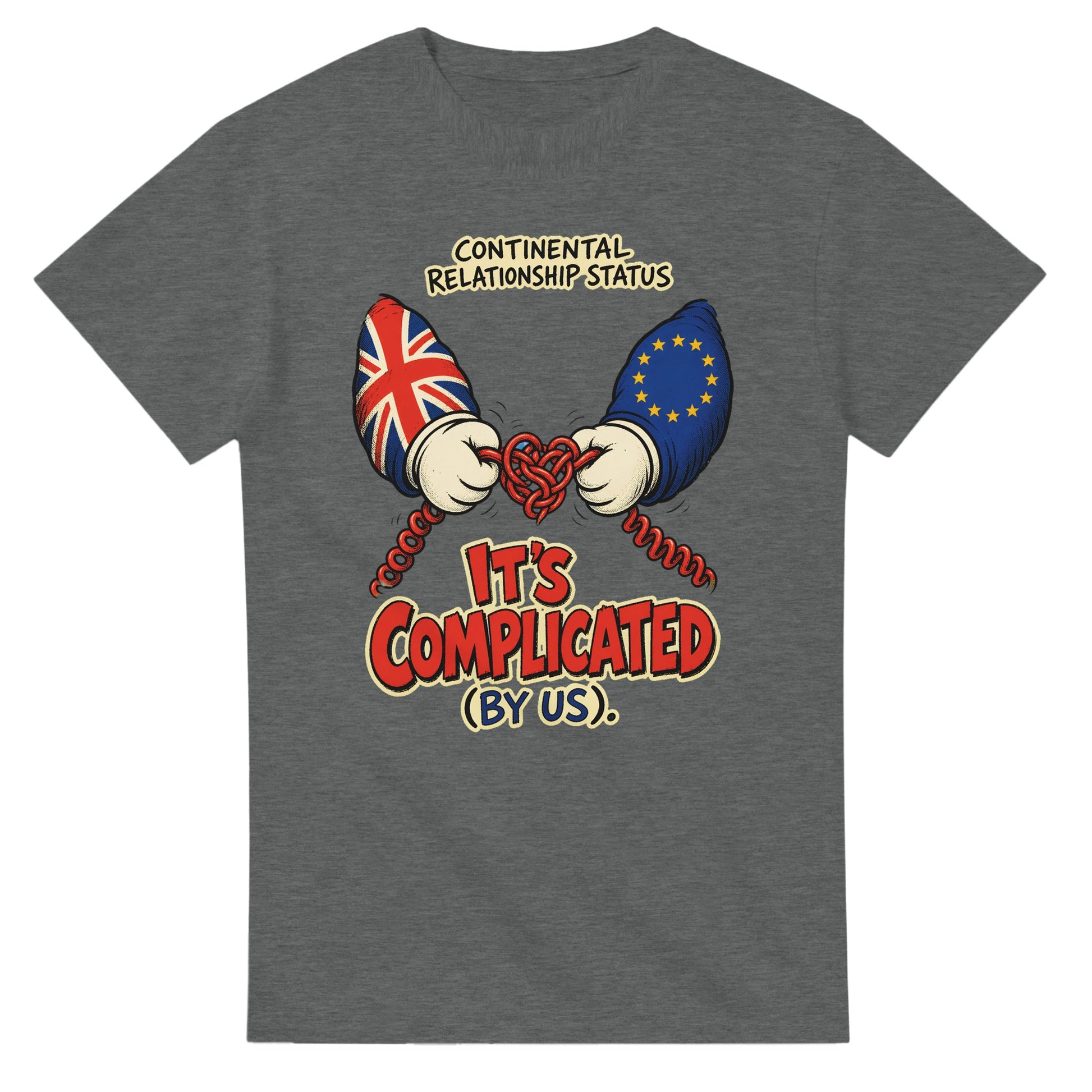 It's Complicated (By Us) UK–EU 1990s Cartoon T-shirt — product view 3