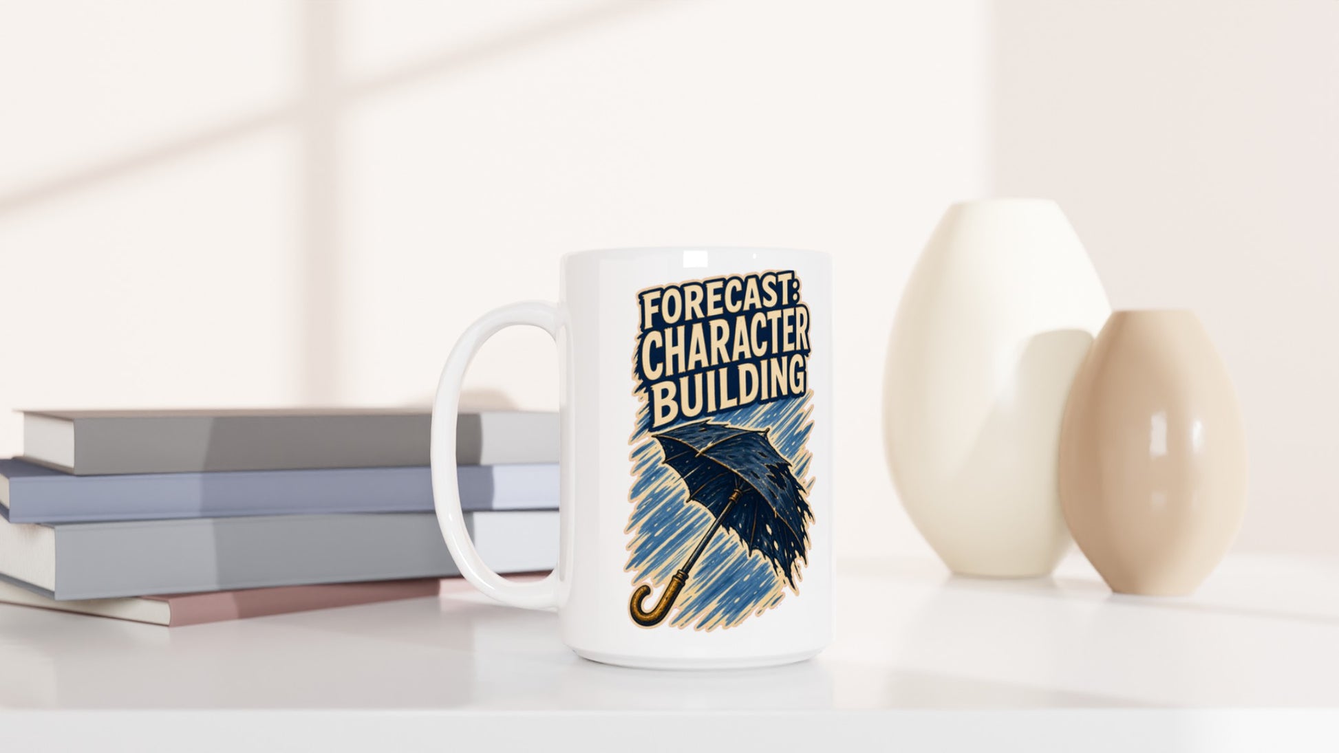 Forecast: Character Building – British Weather Large Mug — product view 6