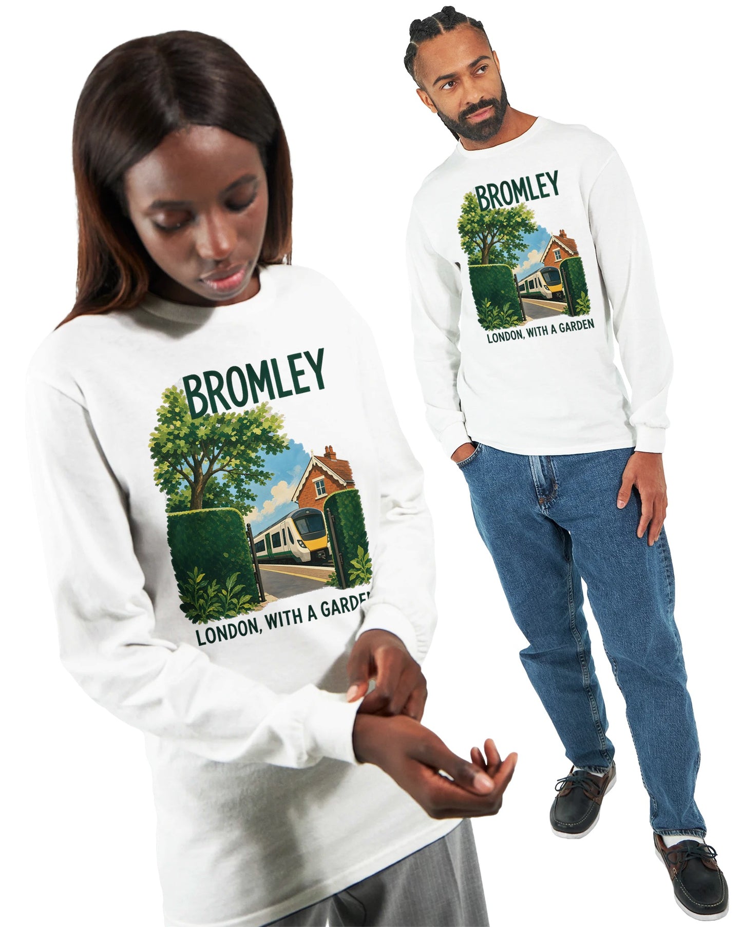 Bromley: London with a Garden Long-Sleeve T-shirt — product view 15