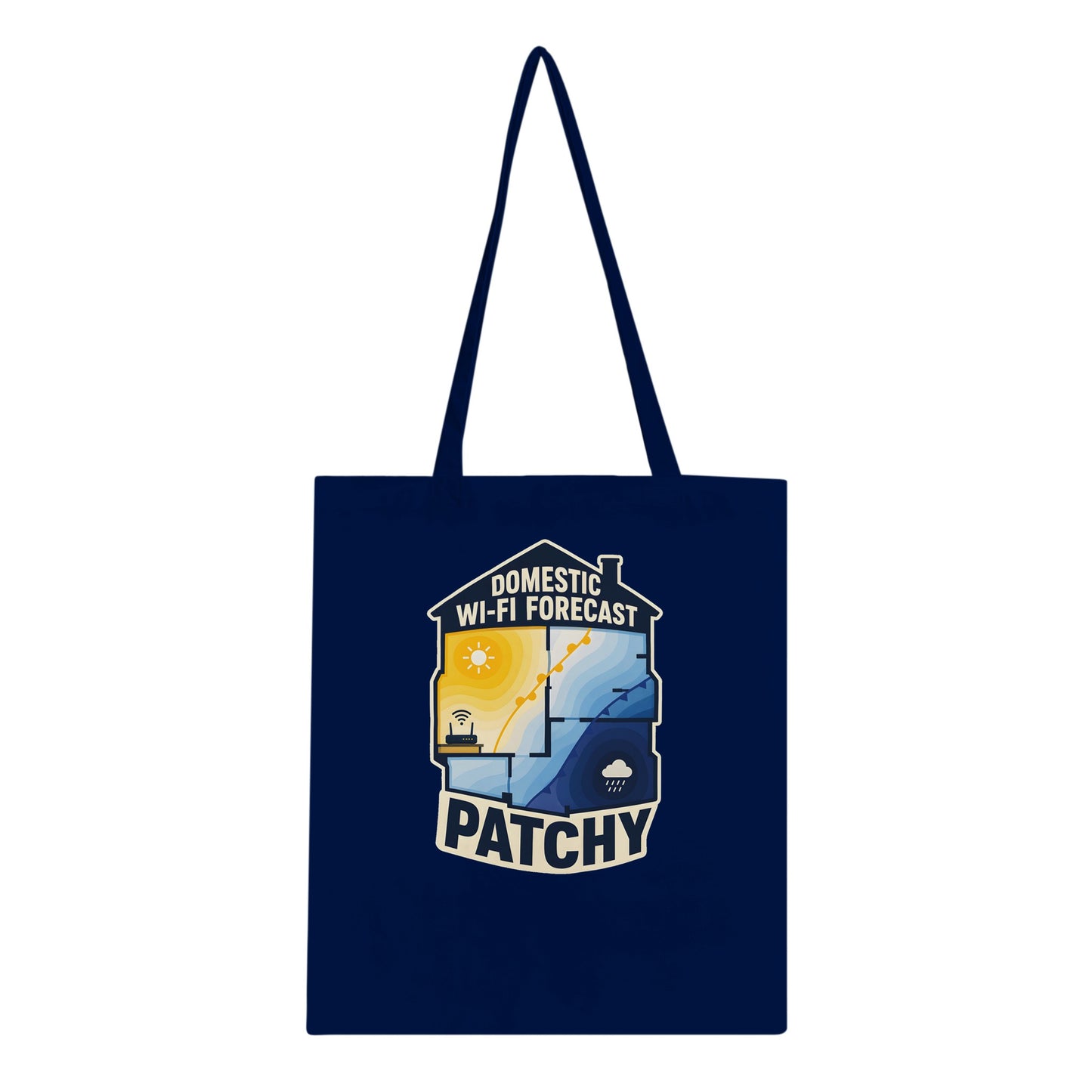 Domestic Wi-Fi Forecast Patchy Tote Bag — product view 2