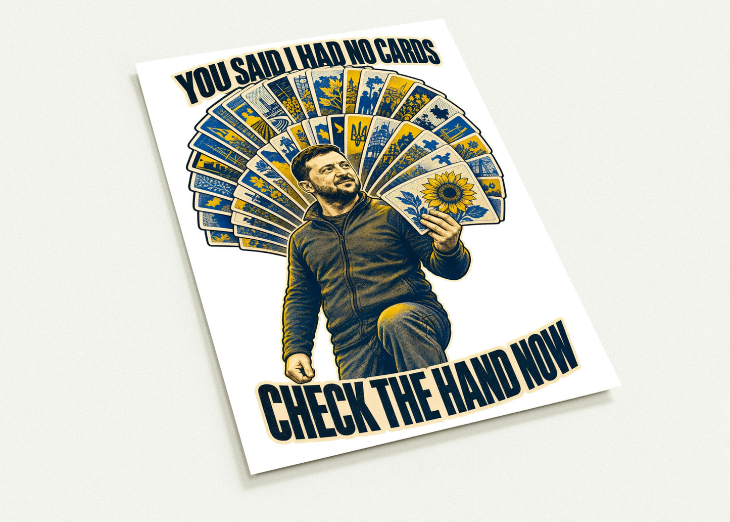 You Said I Had No Cards – Zelenskyy Satire Postcard Pack — product view 2