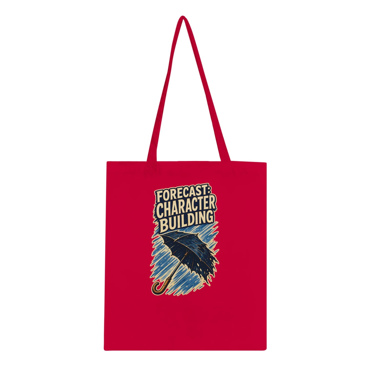 Forecast: Character Building – British Weather Tote Bag — product view 4