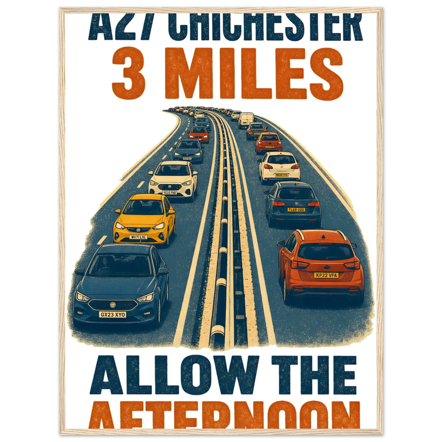 A27 Chichester – 3 Miles, Allow the Afternoon Framed Wall Art — product view 5