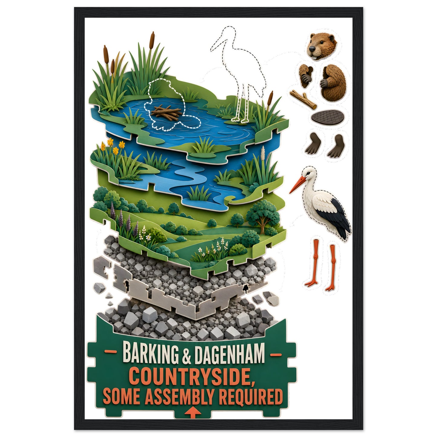 Barking & Dagenham Countryside Framed Wall Art — product view 6