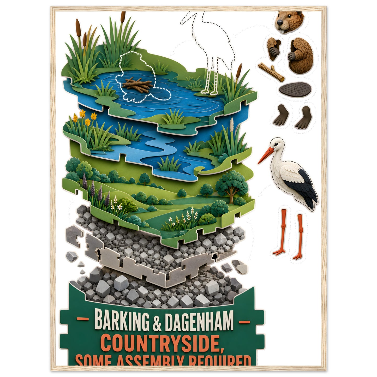 Barking & Dagenham Countryside Framed Wall Art — product view 5