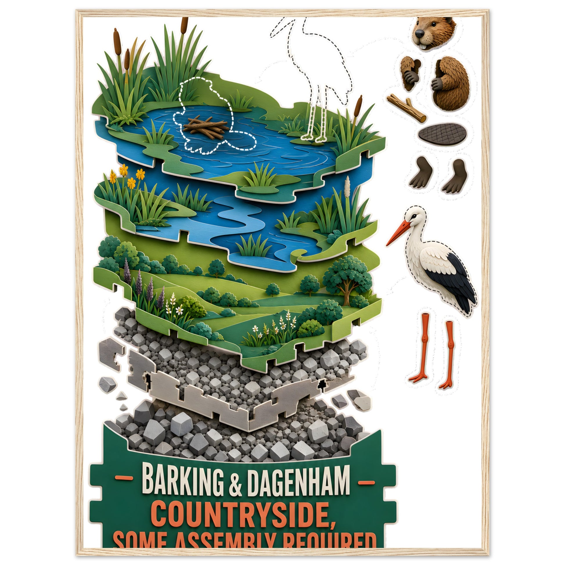 Barking & Dagenham Countryside Framed Wall Art — product view 5