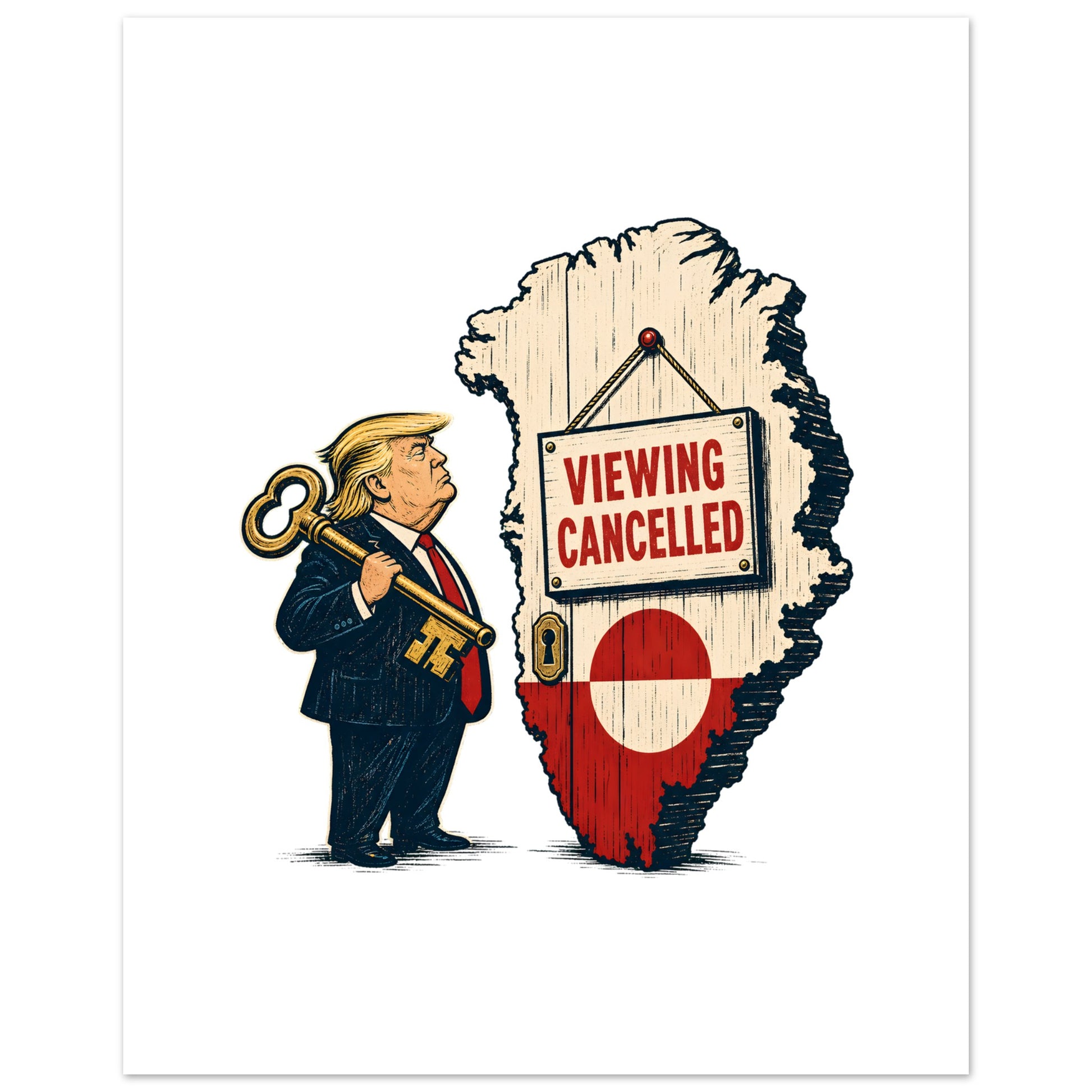 Viewing Cancelled — Greenland Political Satire Poster — product view 3