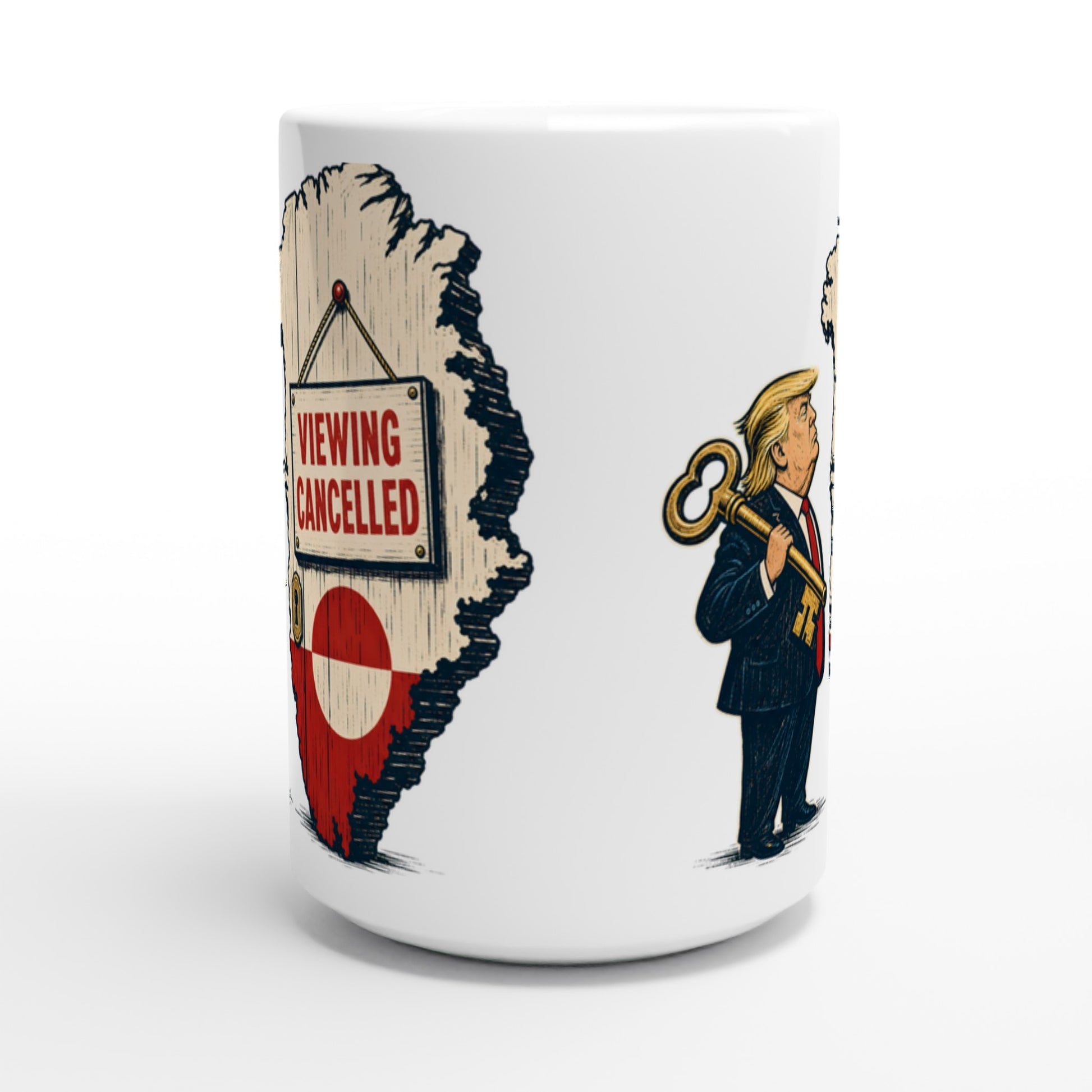 Viewing Cancelled — Greenland Political Satire Large Mug — product view 2