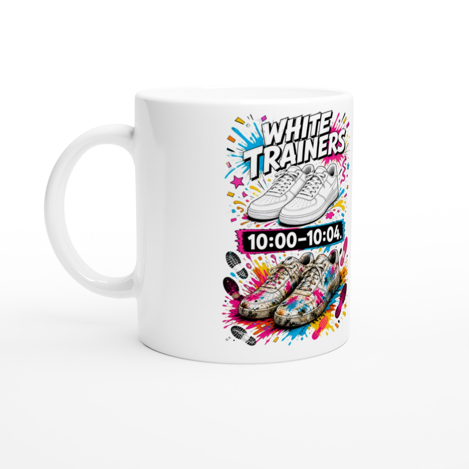 White Trainers: 10:00–10:04 Mug — product view 1