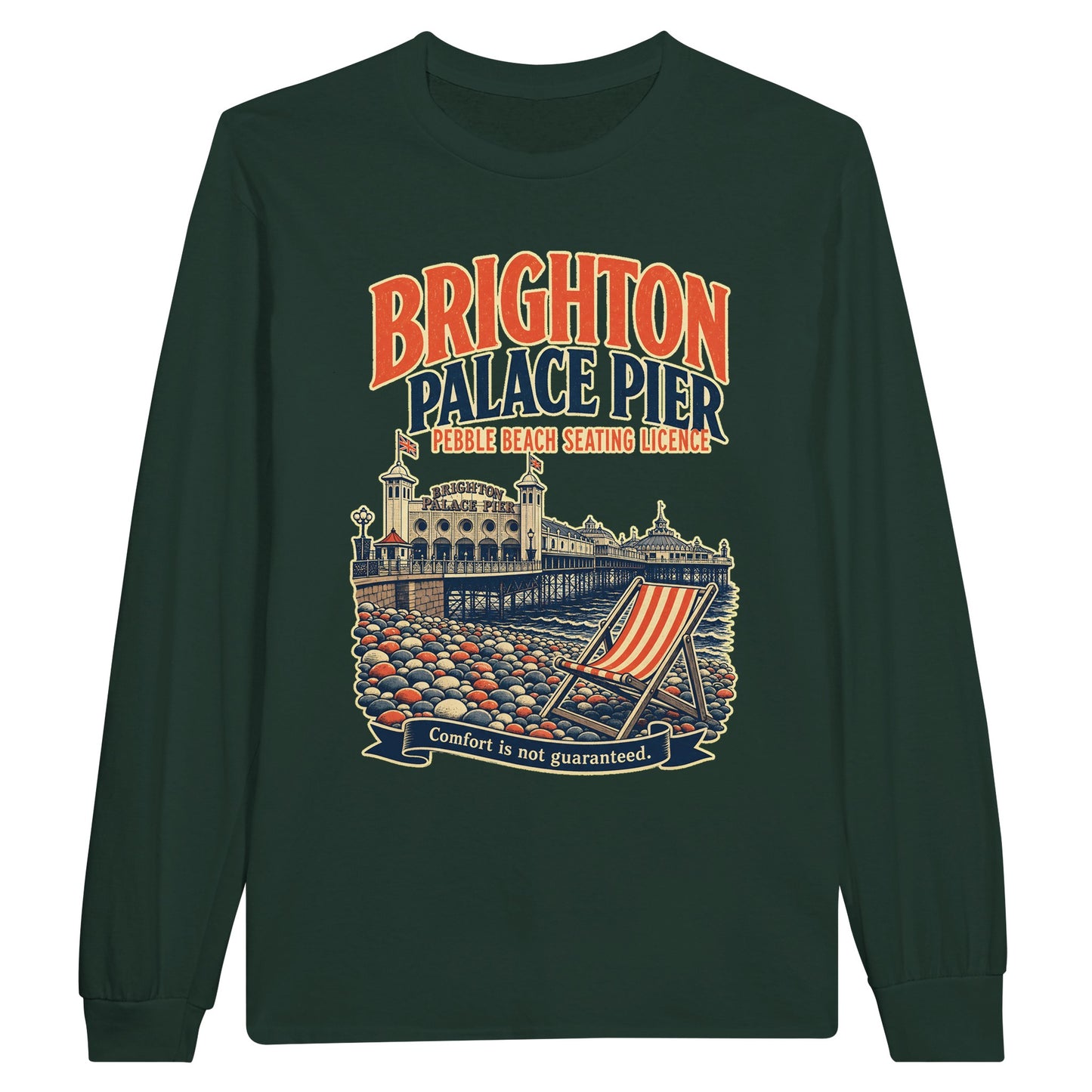 Brighton Pebble Beach Seating Licence Long-Sleeve T-shirt — product view 5