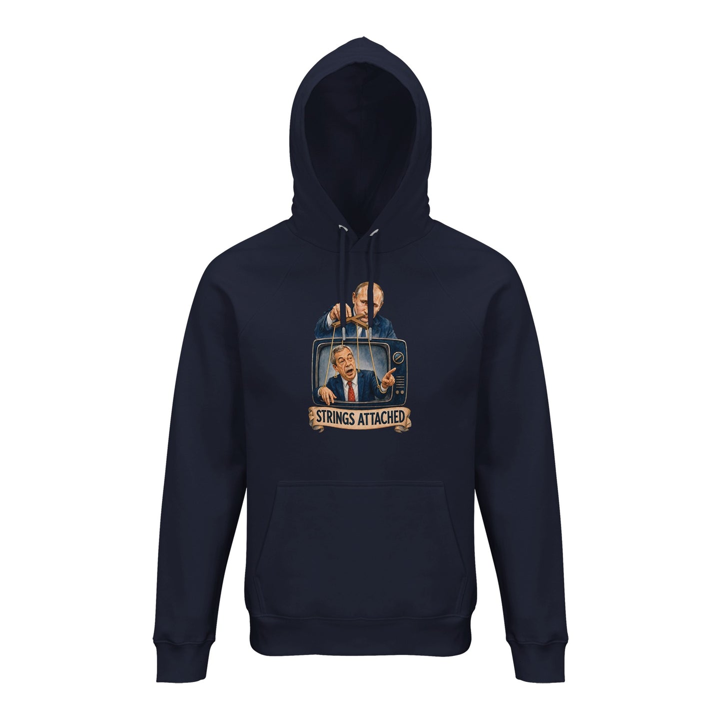 Strings Attached Political Satire Hoodie — product view 5