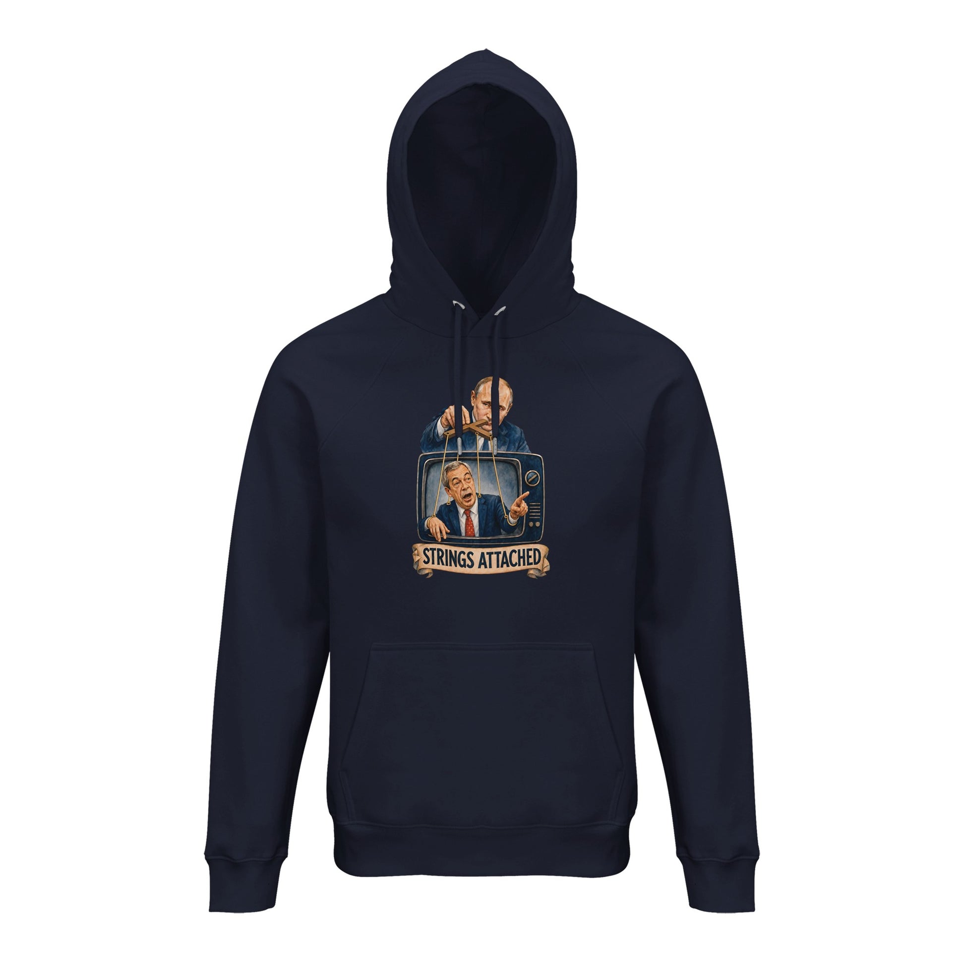 Strings Attached Political Satire Hoodie — product view 5