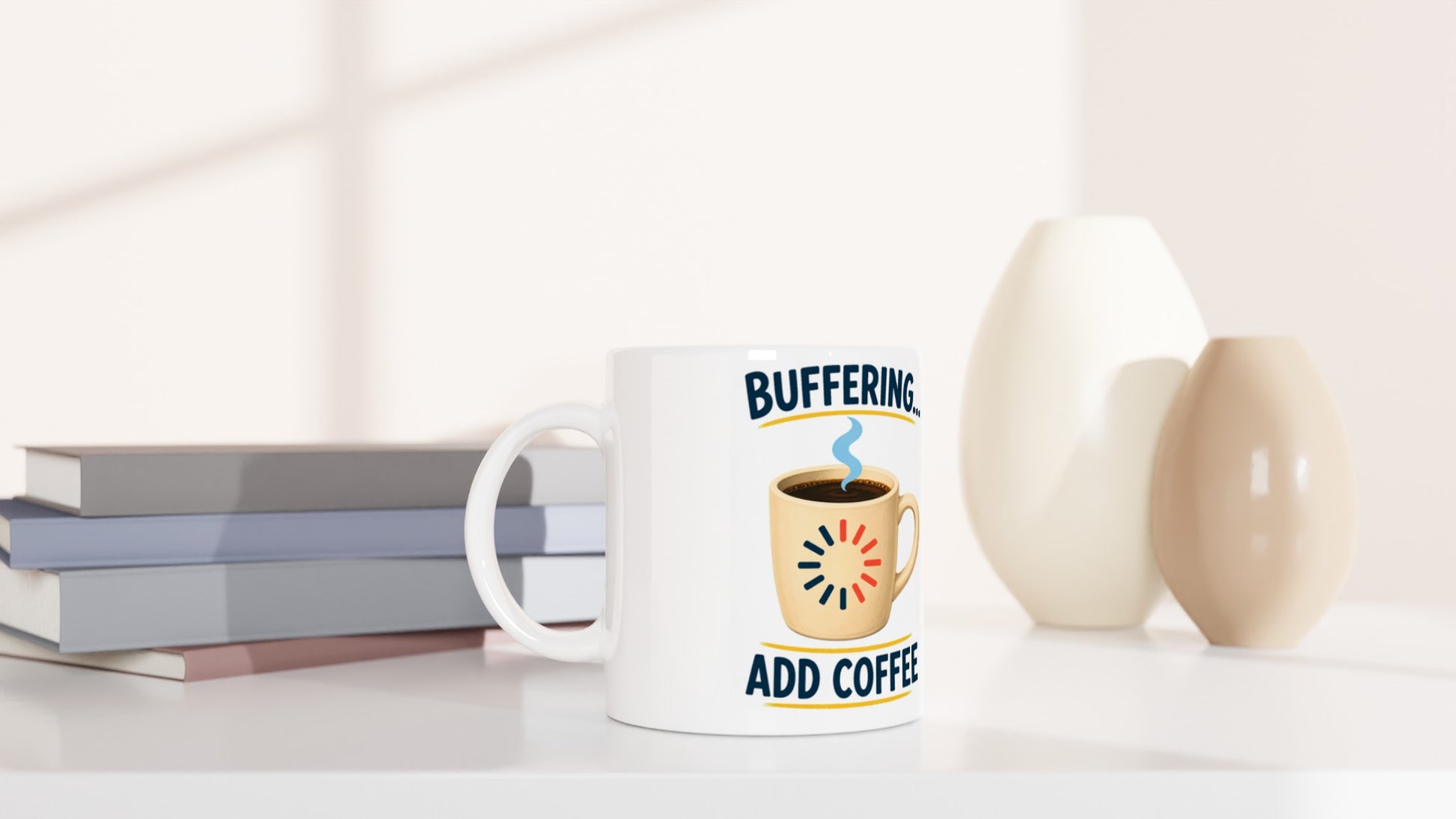 Buffering Brew — Add Coffee Tech Graphic Mug — product view 5