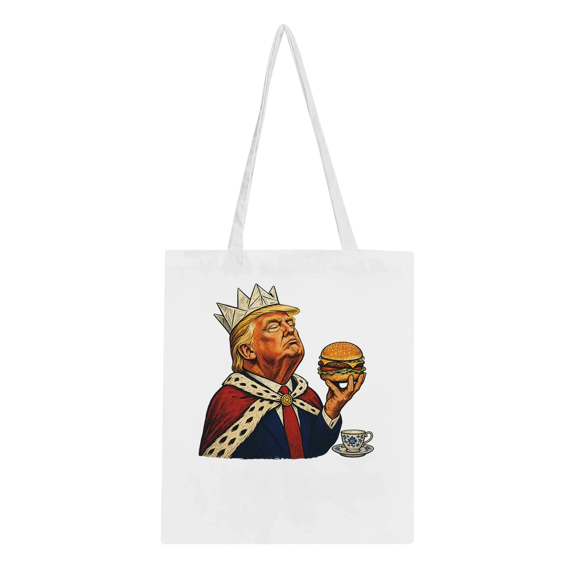 The Very Temporary Monarch — Trump Satire Tote Bag — product view 1