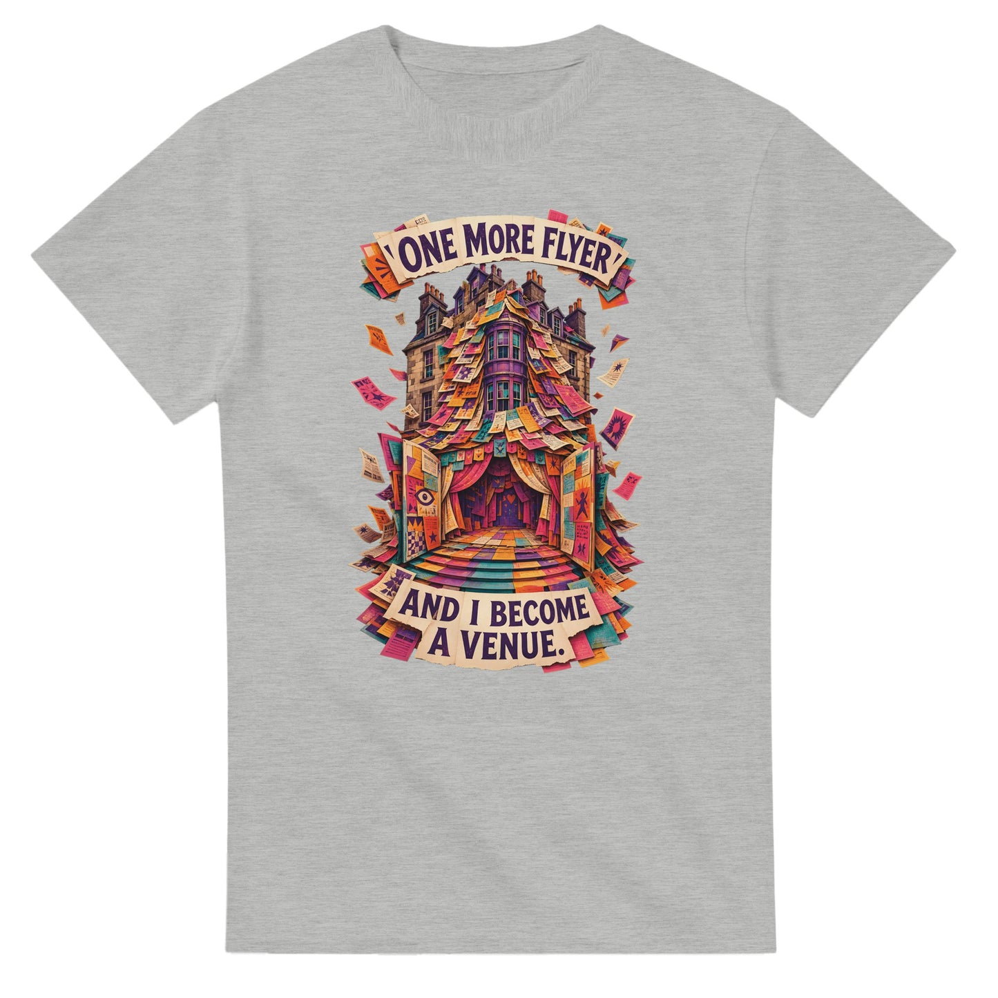One More Flyer and I Become a Venue T-shirt — product view 6