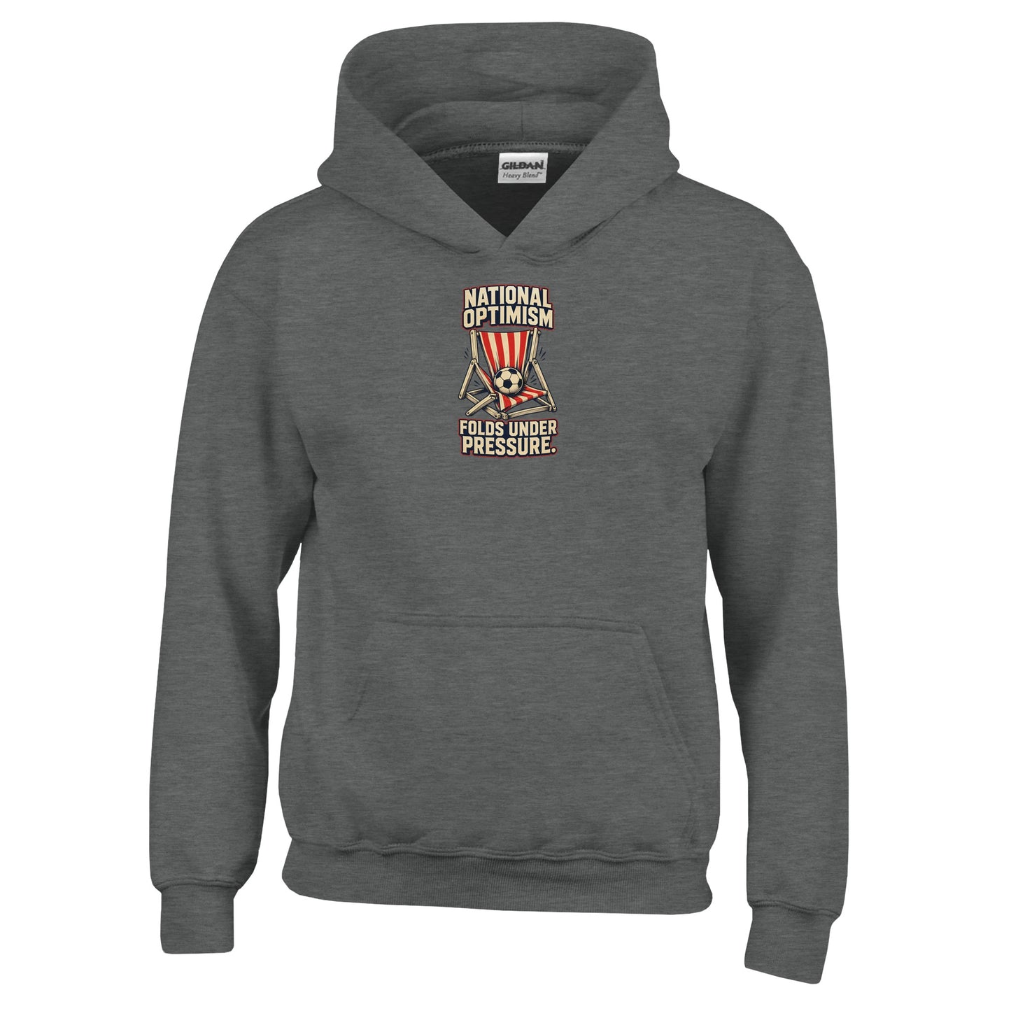 National Optimism Folds Under Pressure Football Kids' Hoodie — product view 2