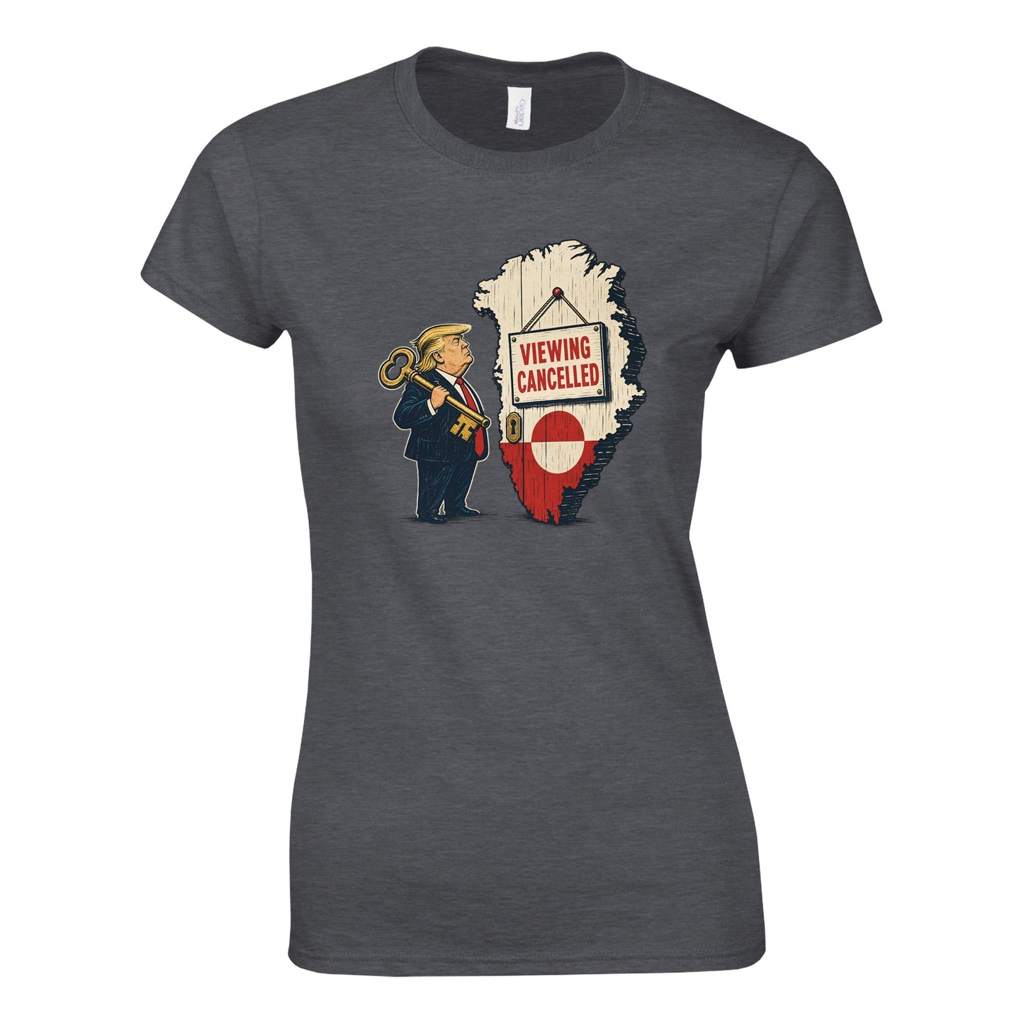 Viewing Cancelled — Greenland Political Satire Women's T-shirt — product view 4