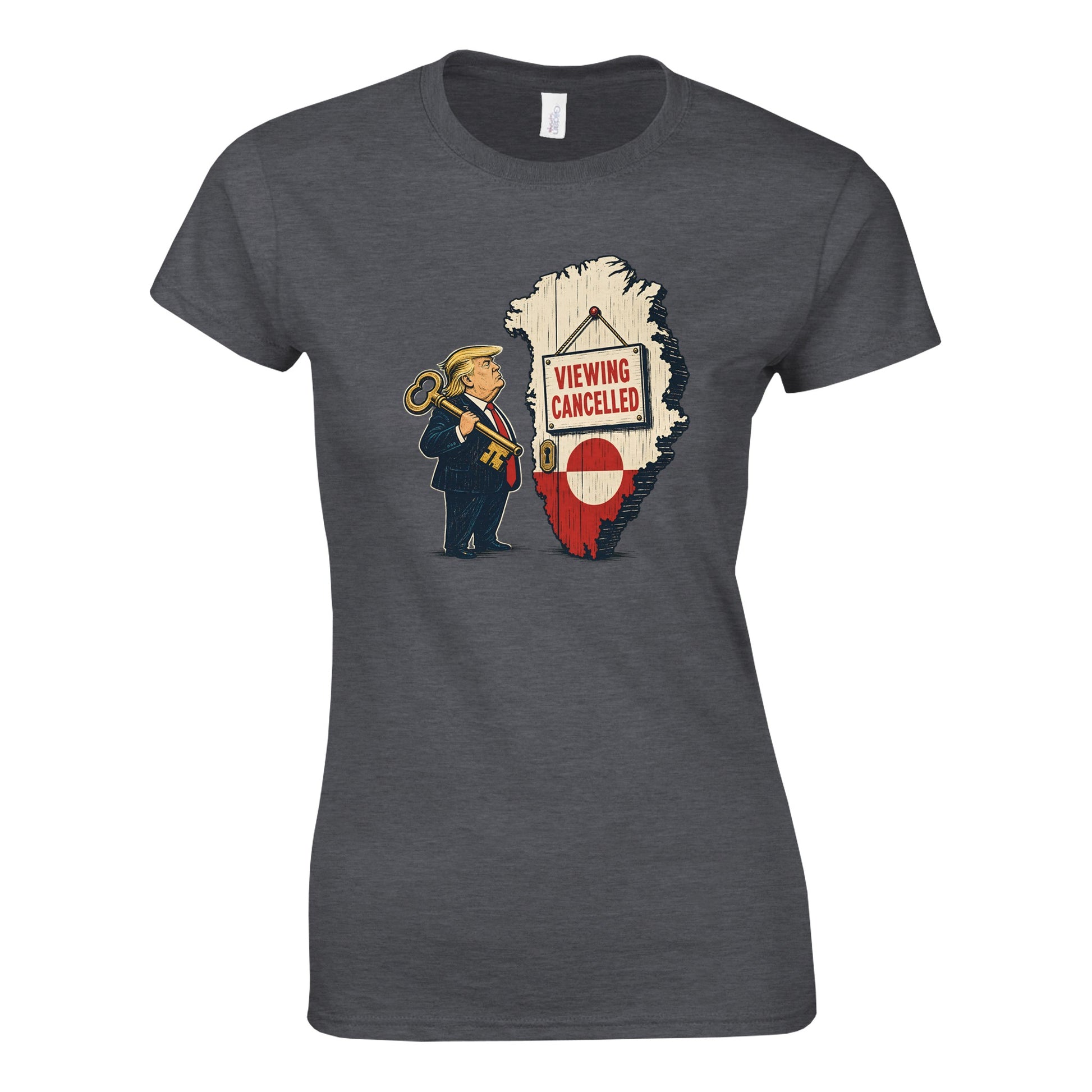 Viewing Cancelled — Greenland Political Satire Women's T-shirt — product view 4