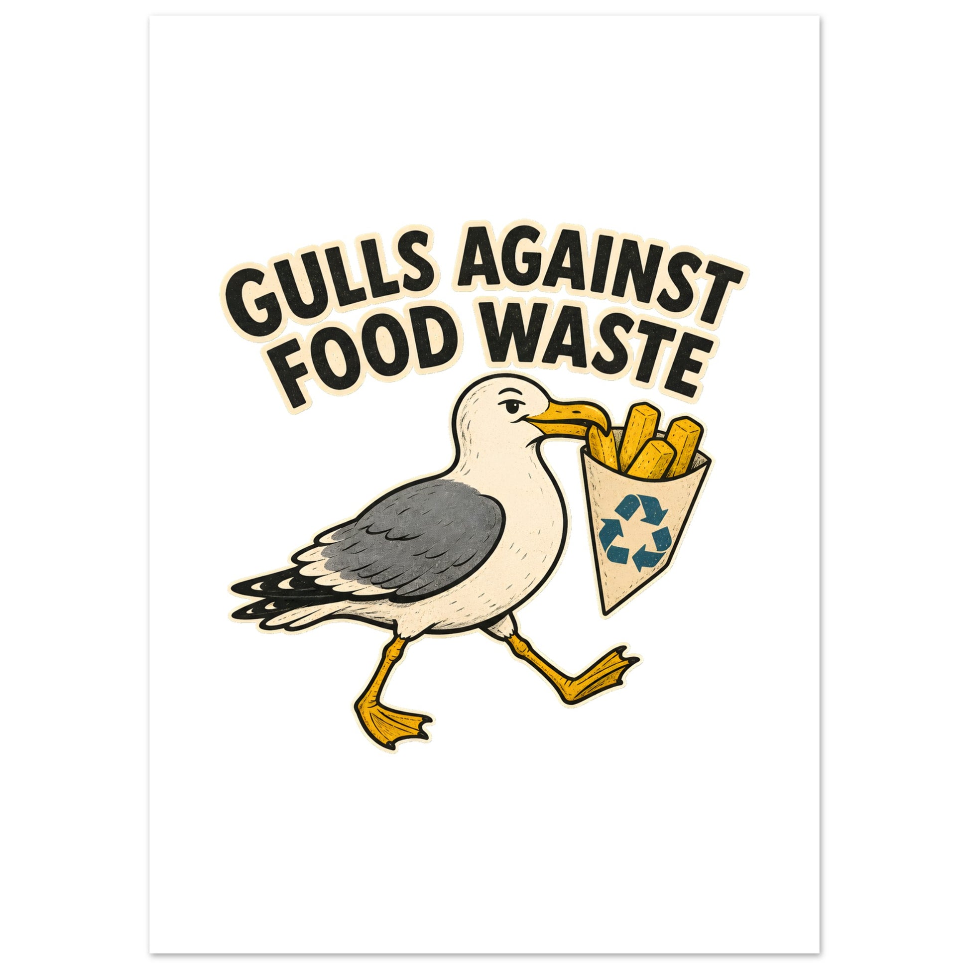 Gulls Against Food Waste Graphic Poster — product view 4