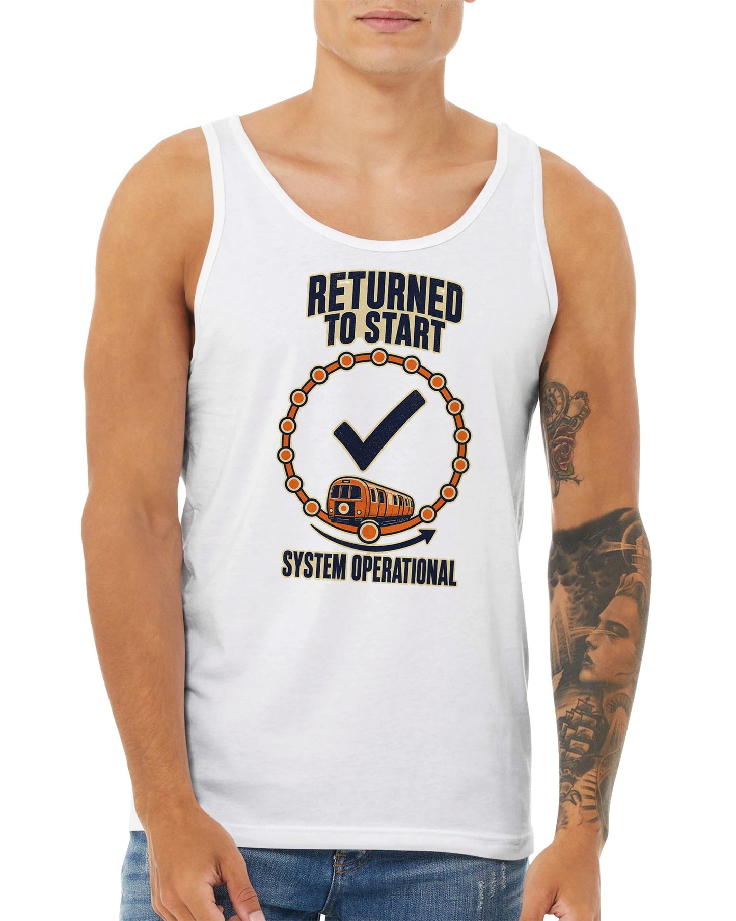 Glasgow Subway: System Operational Premium Unisex Tank Top — product view 15