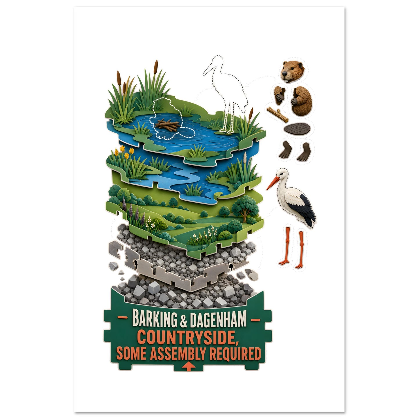 Barking & Dagenham Countryside Poster — product view 6