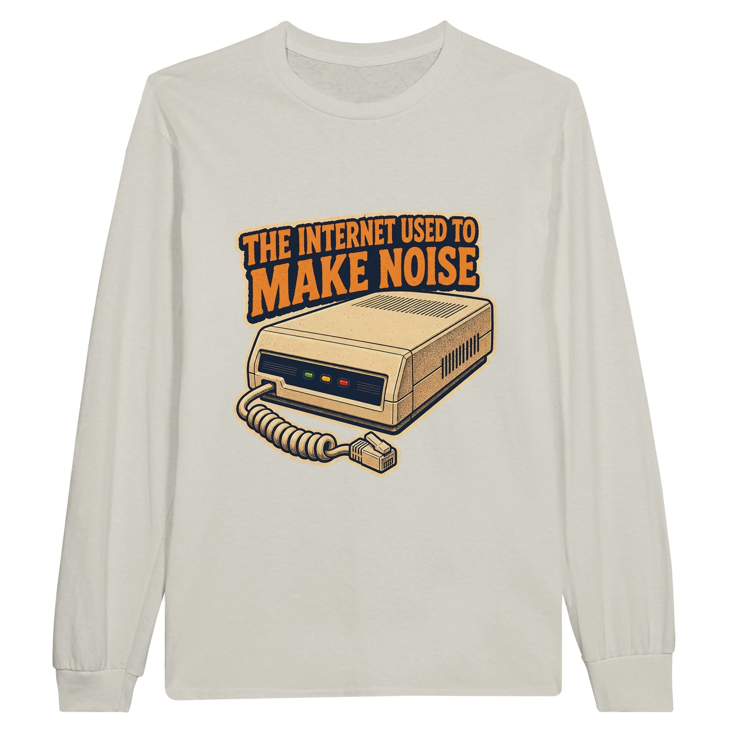 The Internet Used to Make Noise Retro Tech Graphic Long-Sleeve T-shirt — product view 4