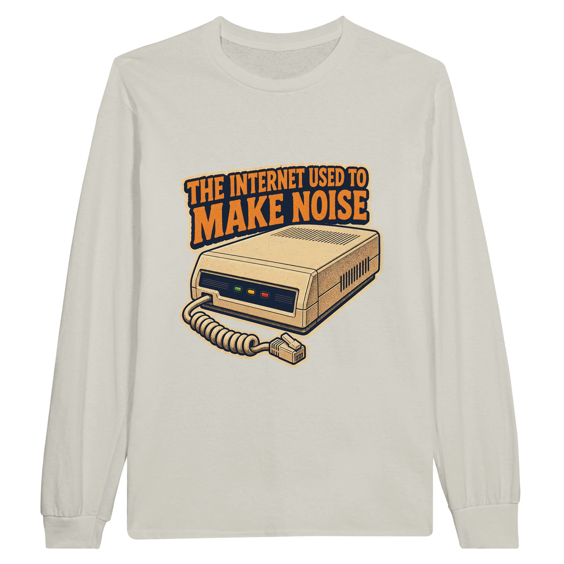 The Internet Used to Make Noise Retro Tech Graphic Long-Sleeve T-shirt — product view 4