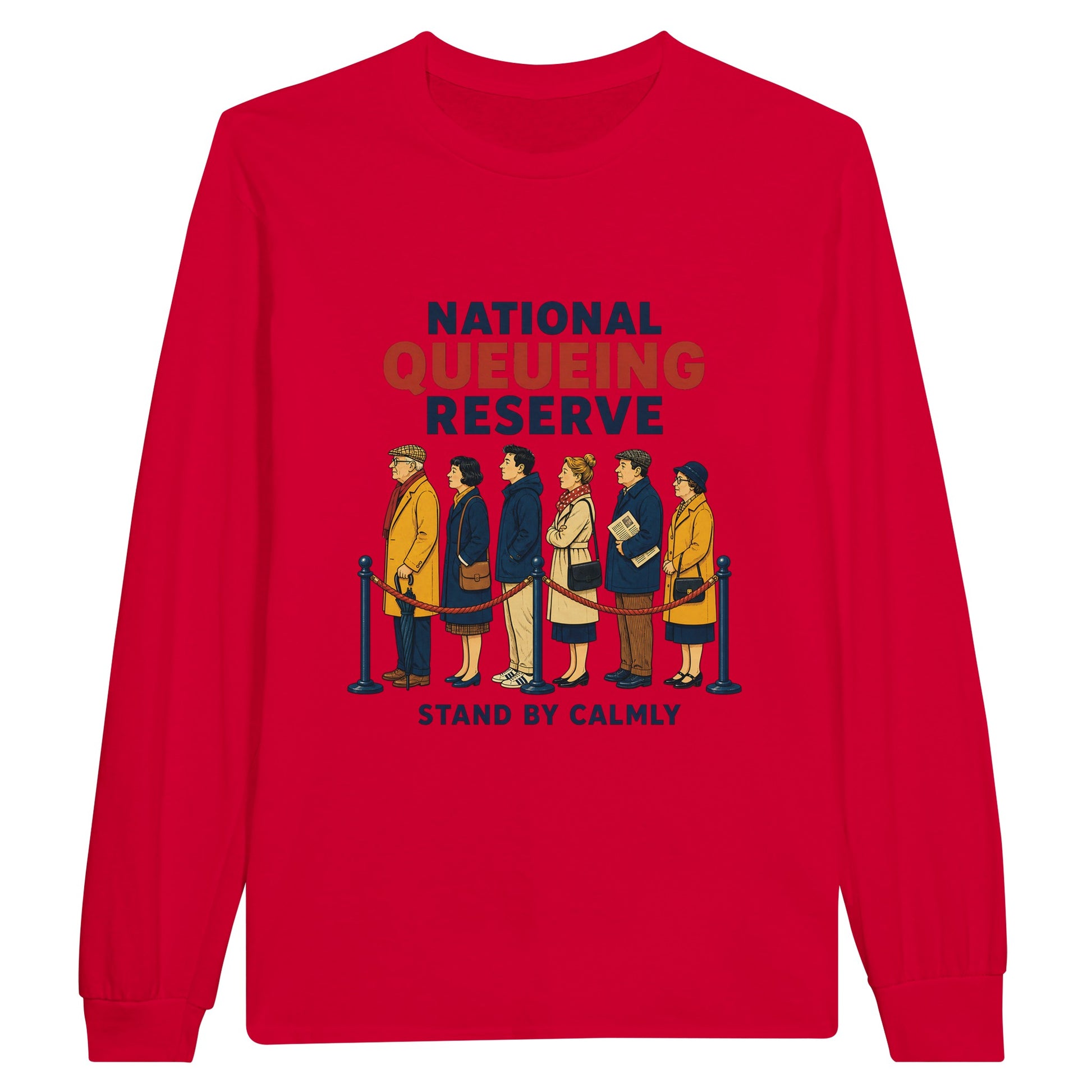 National Queueing Reserve – British Queue Graphic Long-Sleeve T-shirt — product view 9